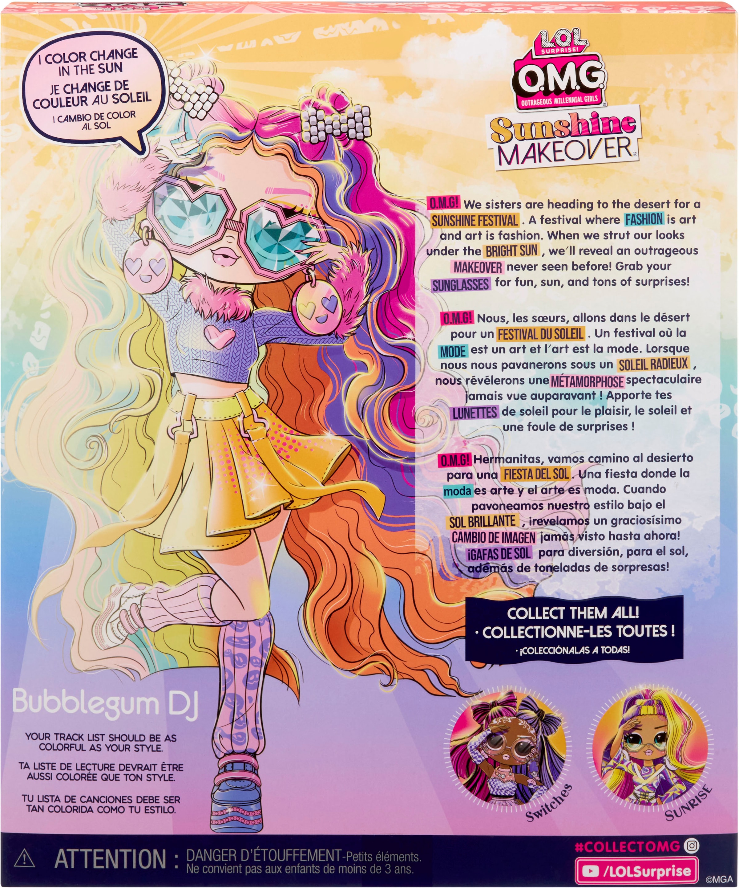 L.O.L. SURPRISE! Anziehpuppe »OMG Sunshine Color Change - Bubblegum DJ«