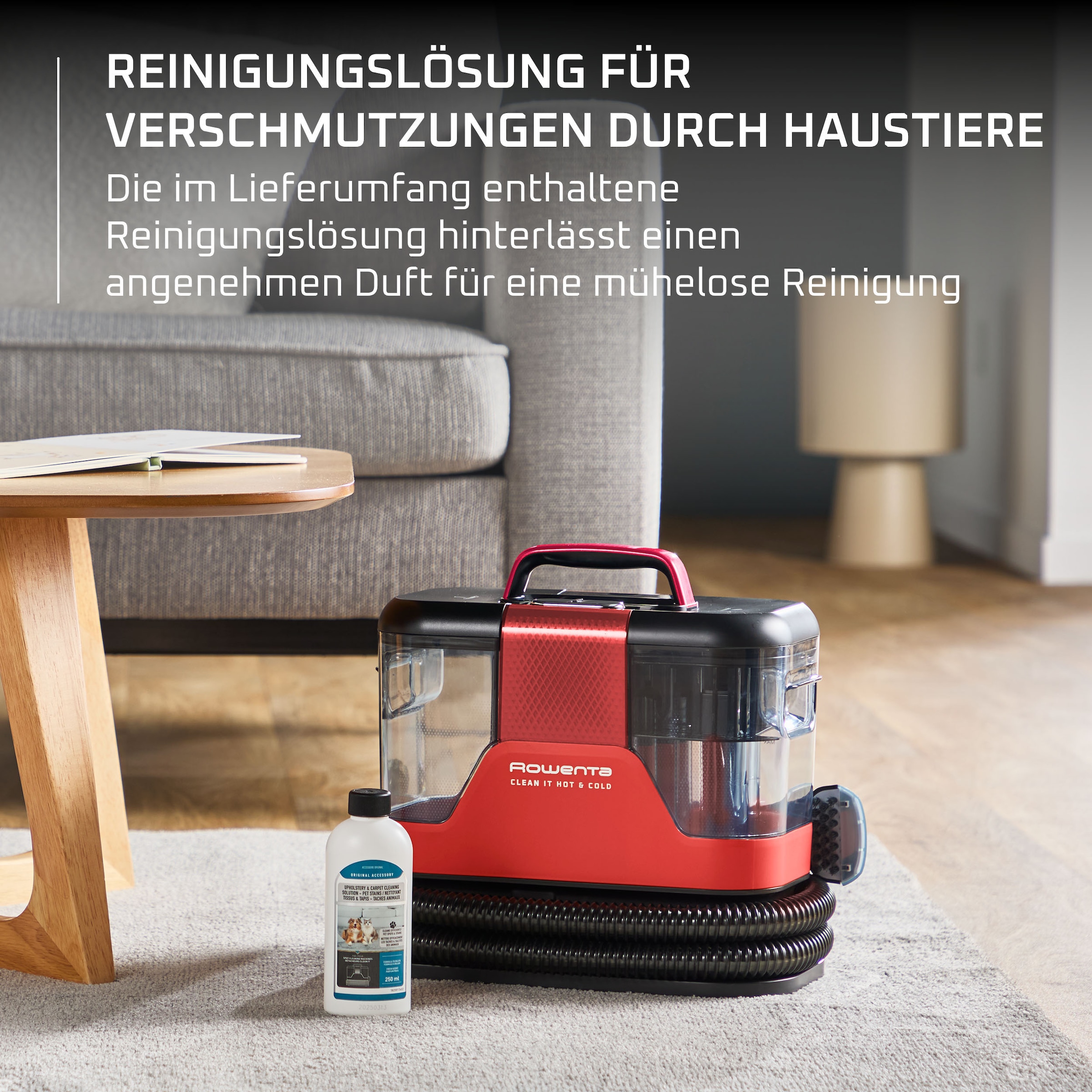 Rowenta Teppichreinigungsgerät »Fleckenentferner IN7020, Clean It Hot & Cold« PowerHeat 60 °C, 2,3 l/1,5 l Tanks, Auto‑Clean, Schmutzfänger-Aufsatz