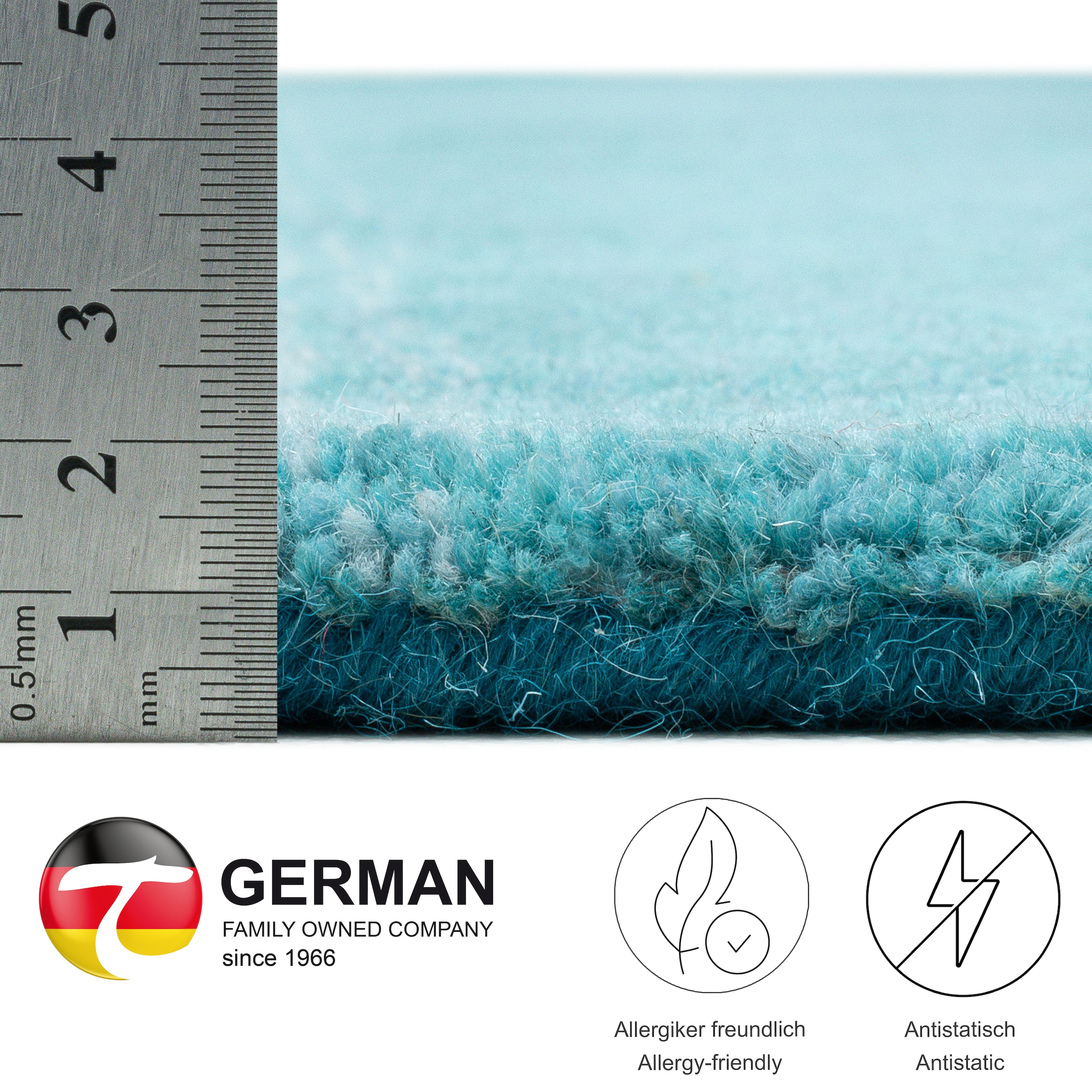 THEKO Wollteppich »Wool Comfort« rechteckig 15 mm Höhe Handweb Teppich, reine Wolle, handgewebt, brilliante Farben, Scandi
