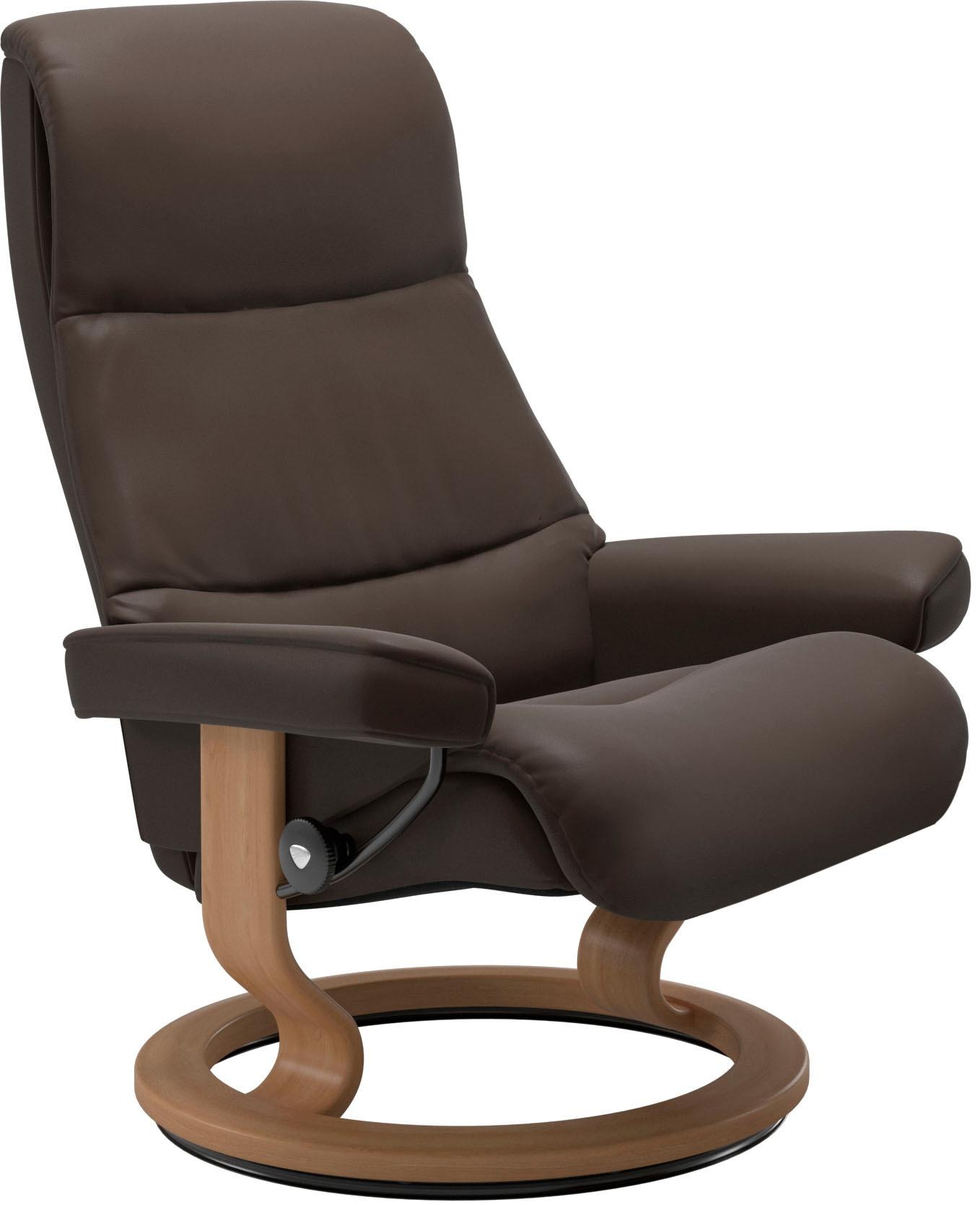 Stressless® Relaxsessel »View«, (Set, Relaxsessel mit Hocker), mit Classic Base, Größe S,Gestell Eiche