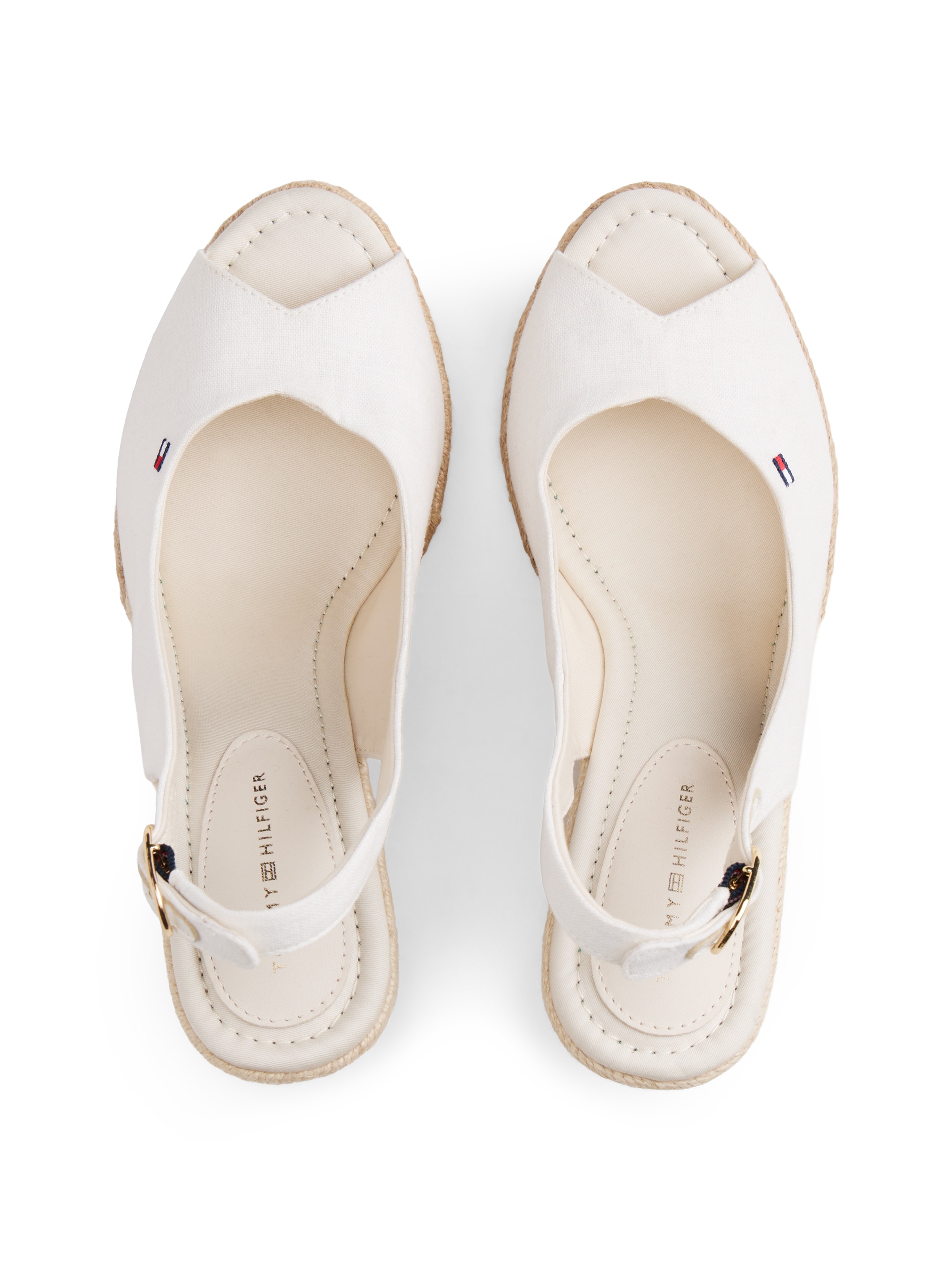 Tommy Hilfiger High-Heel-Sandalette »FLAG HIGH WEDGE ESPAD SLINGBACK«  Keilsandalette, Sommerschuh, verstellbarer Schnalle in schmaler Form