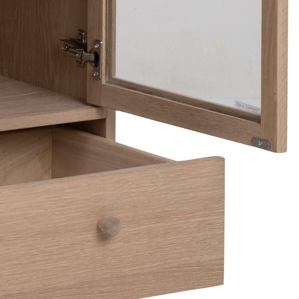 ACTONA GROUP Vitrine »Aston«, Schrank, 2 Glastüren, 2 Einlegeböden, 1 Schublade, Eiche Furnier