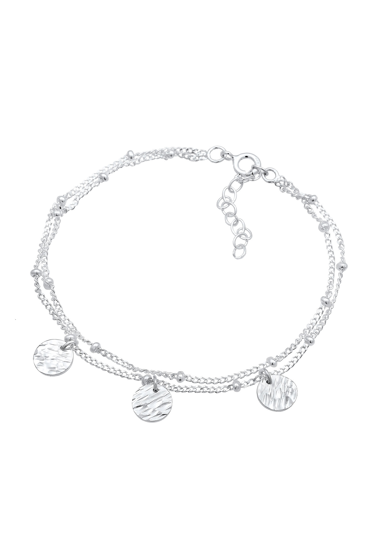 Elli Armkette »Armband Kugelkette Plättchen 925 Sterling Silber«