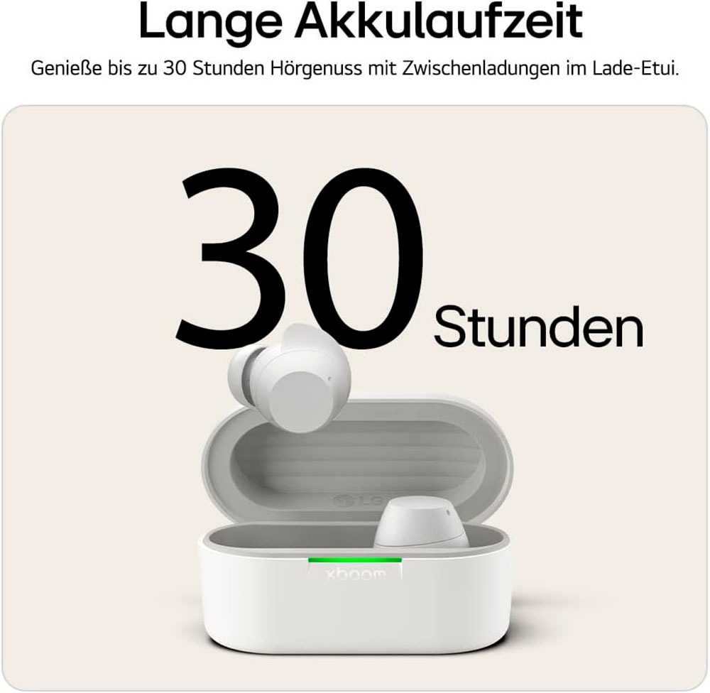 LG wireless In-Ear-Kopfhörer »xboom Buds Plus«, Bluetooth, Active Noise Cancelling (ANC)-Freisprechfunktion-UV-Reinigung-Sprachsteuerung-kompatibel mit Siri-integrierte Steuerung für Anrufe und Musik