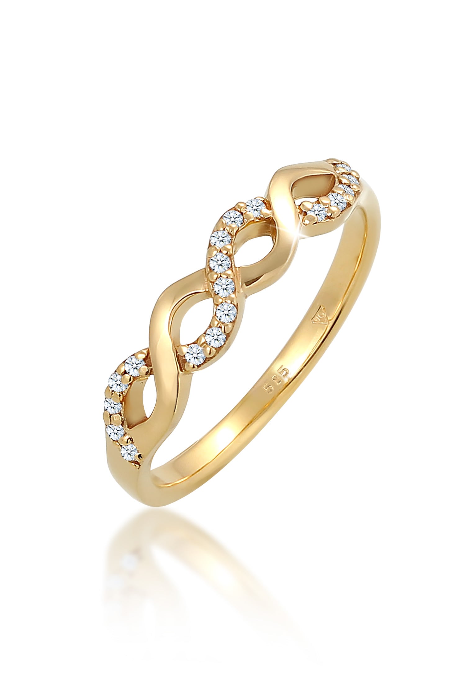 Trauring »Ring Infinity Verlobung Diamant (0.09 ct.) 585 Gelbgold«