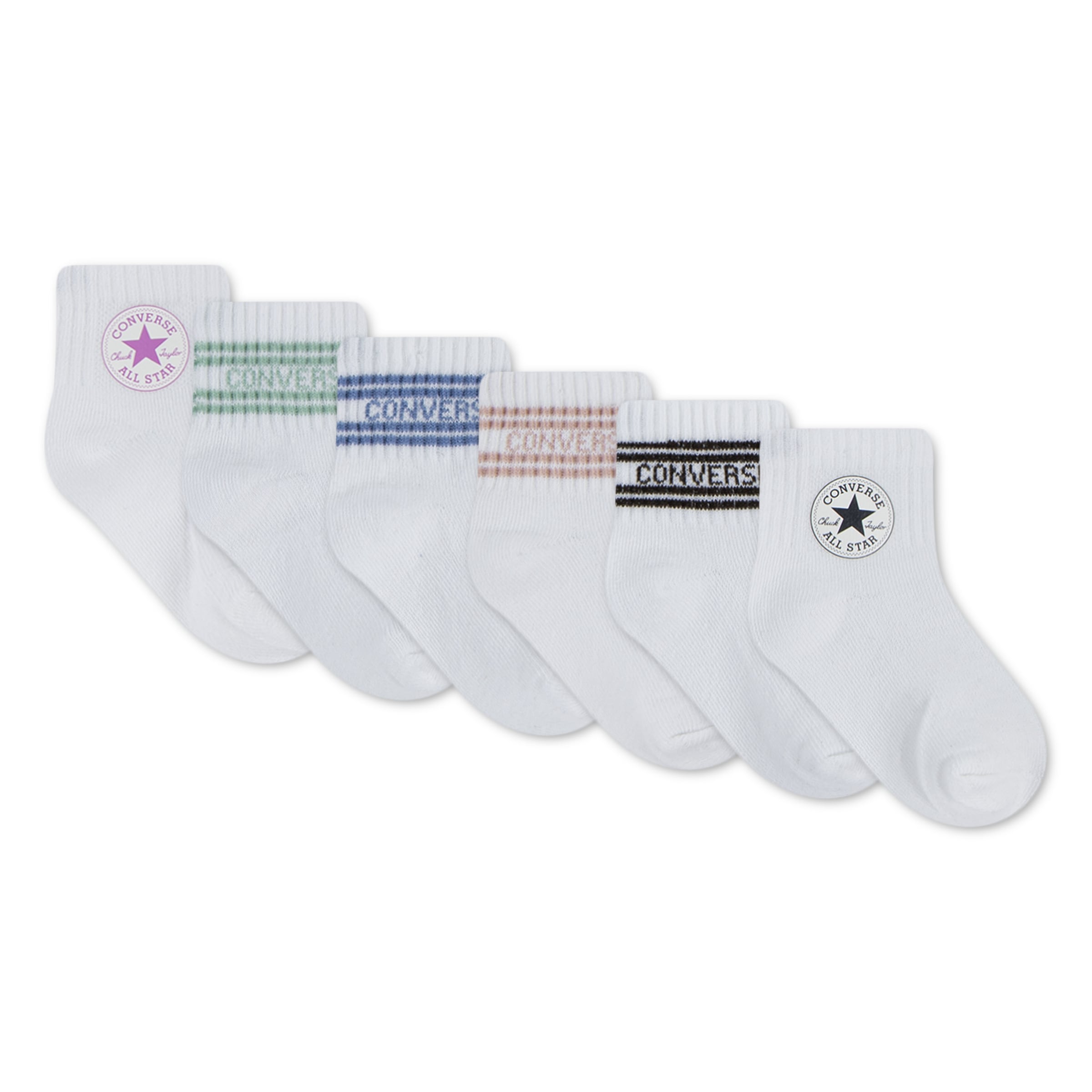 Converse Socken im 6er-Pack, für Babys, aus Baumwolle, Polyester und Elasthan