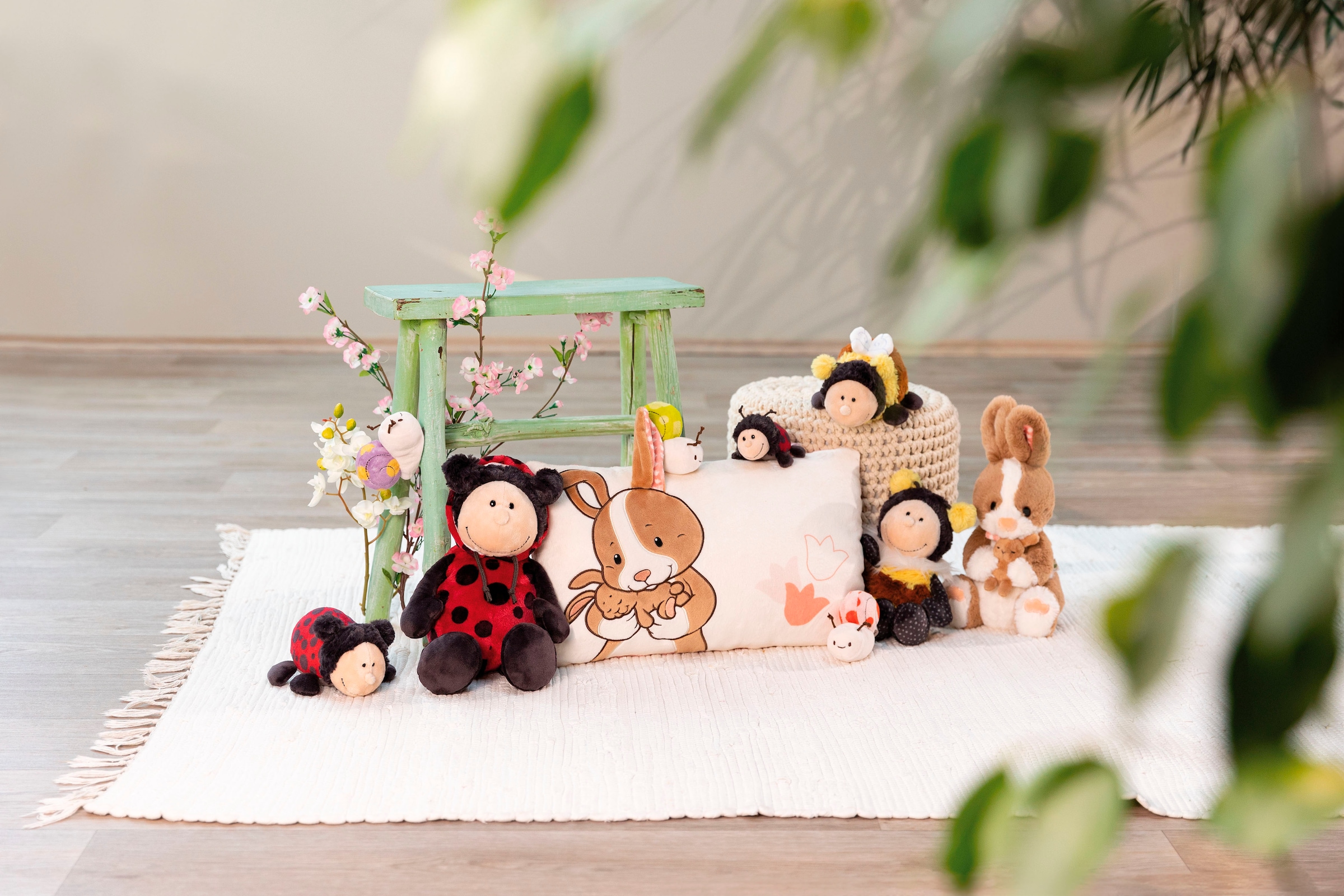 Nici Kuscheltier »Meadow Friends, Hase Hopsala 25 cm & Kind schlenkernd GREEN«