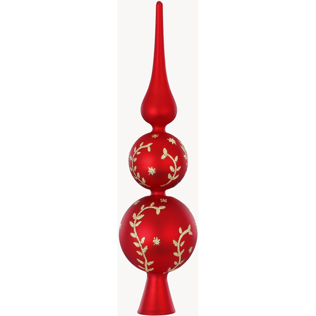 MAGIC by Inge Christbaumspitze »Merry Red, Weihnachtsdeko rot, Christbaumschmuck«, (1 tlg.), hochwertiger Echtglas-Weihnachtsschmuck, Höhe ca. 31 cm