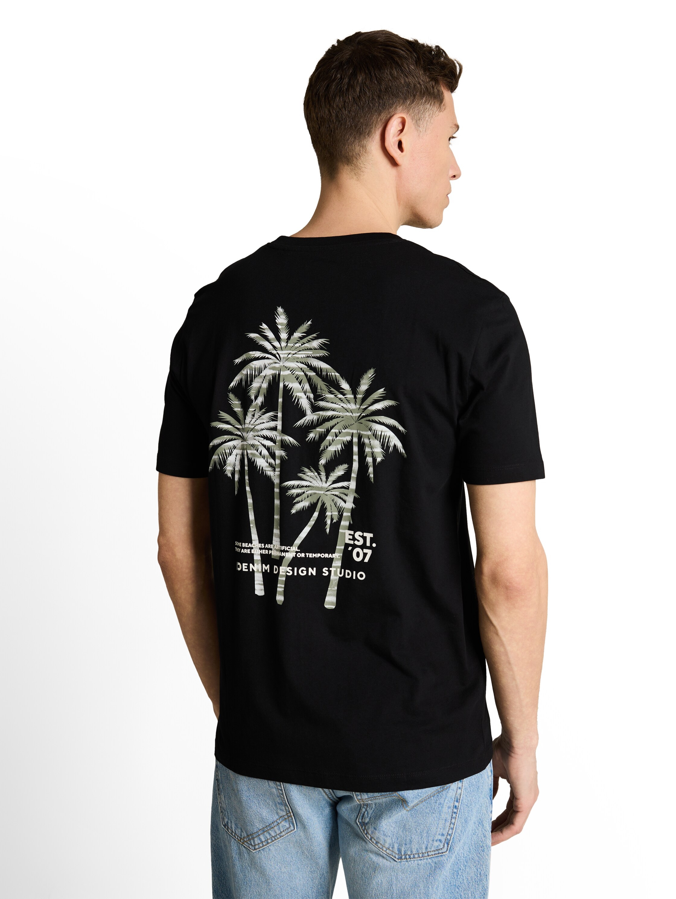 TOM TAILOR Denim Kurzarmshirt mit großem Rückenprint