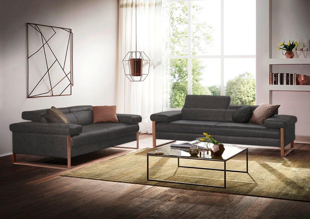 W.SCHILLIG 2,5-Sitzer »finn«, German Design Award 2016, Fußgestell Nussbaum natur, Breite 230 cm