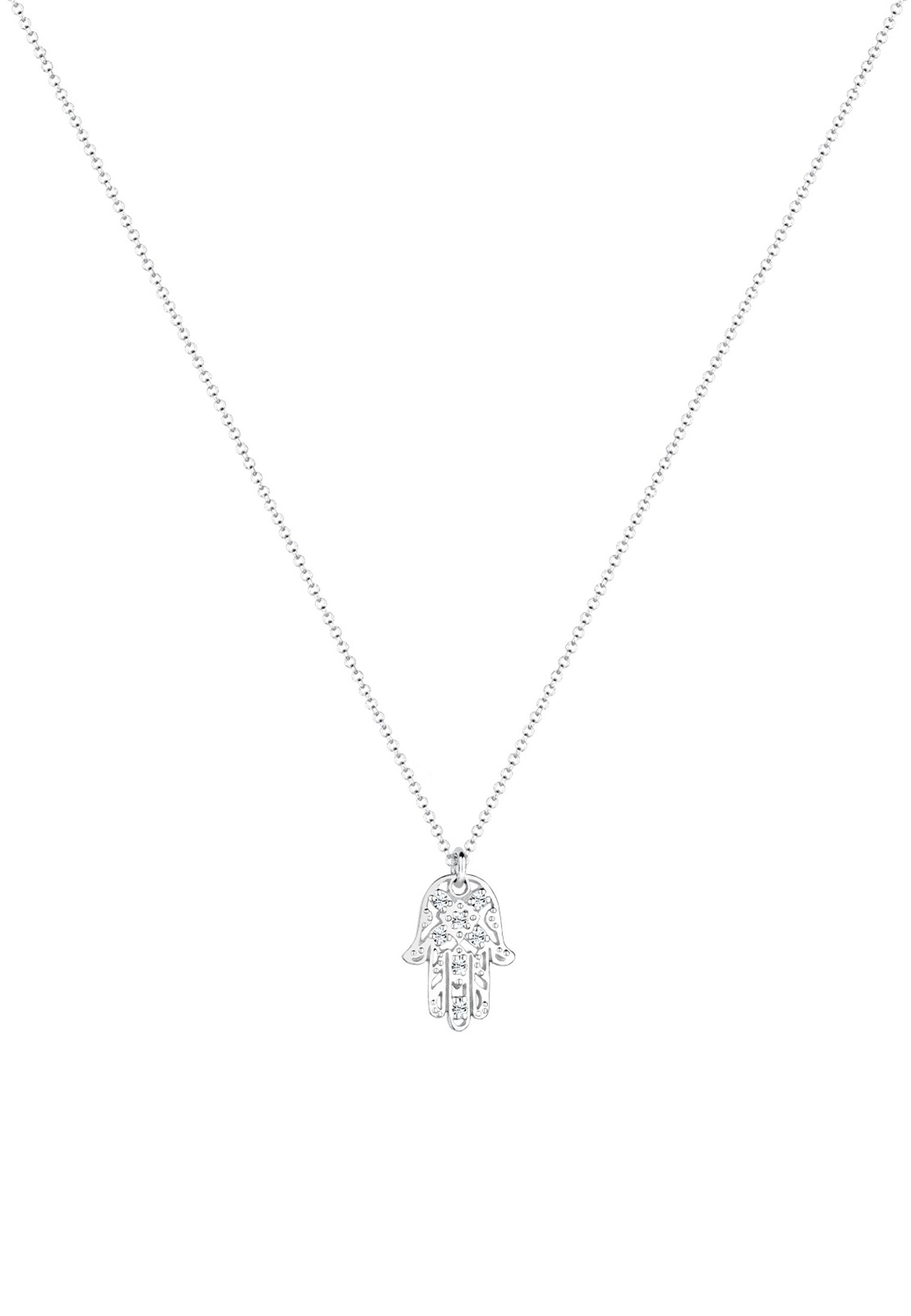 Elli Silberkette »Halskette Hamsa Hand der Fatima Kristalle 925 Silber«