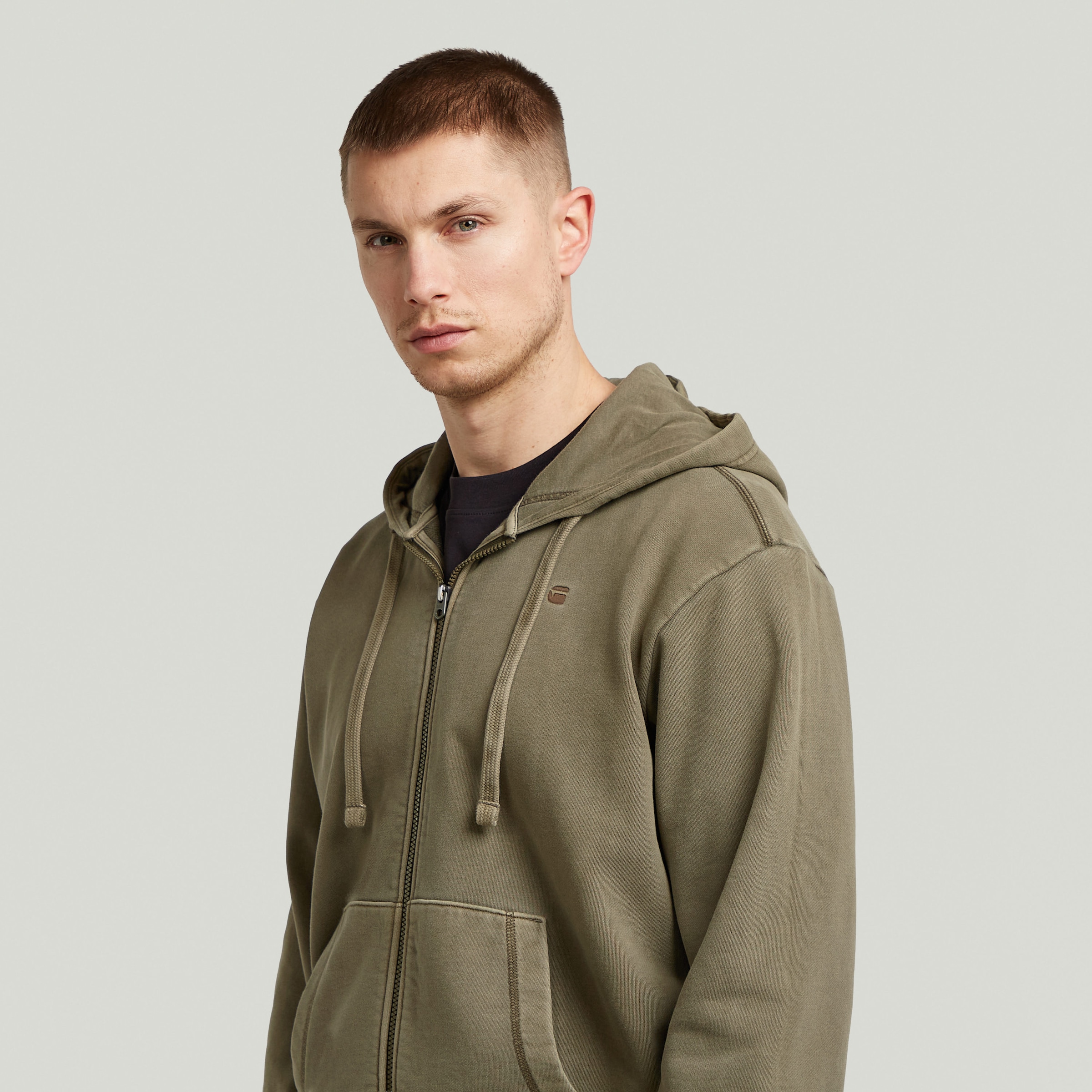 G-STAR Kapuzensweatjacke »Modern washed full zip hdd sw ls« in Baumwollqualität, Regular Fit
