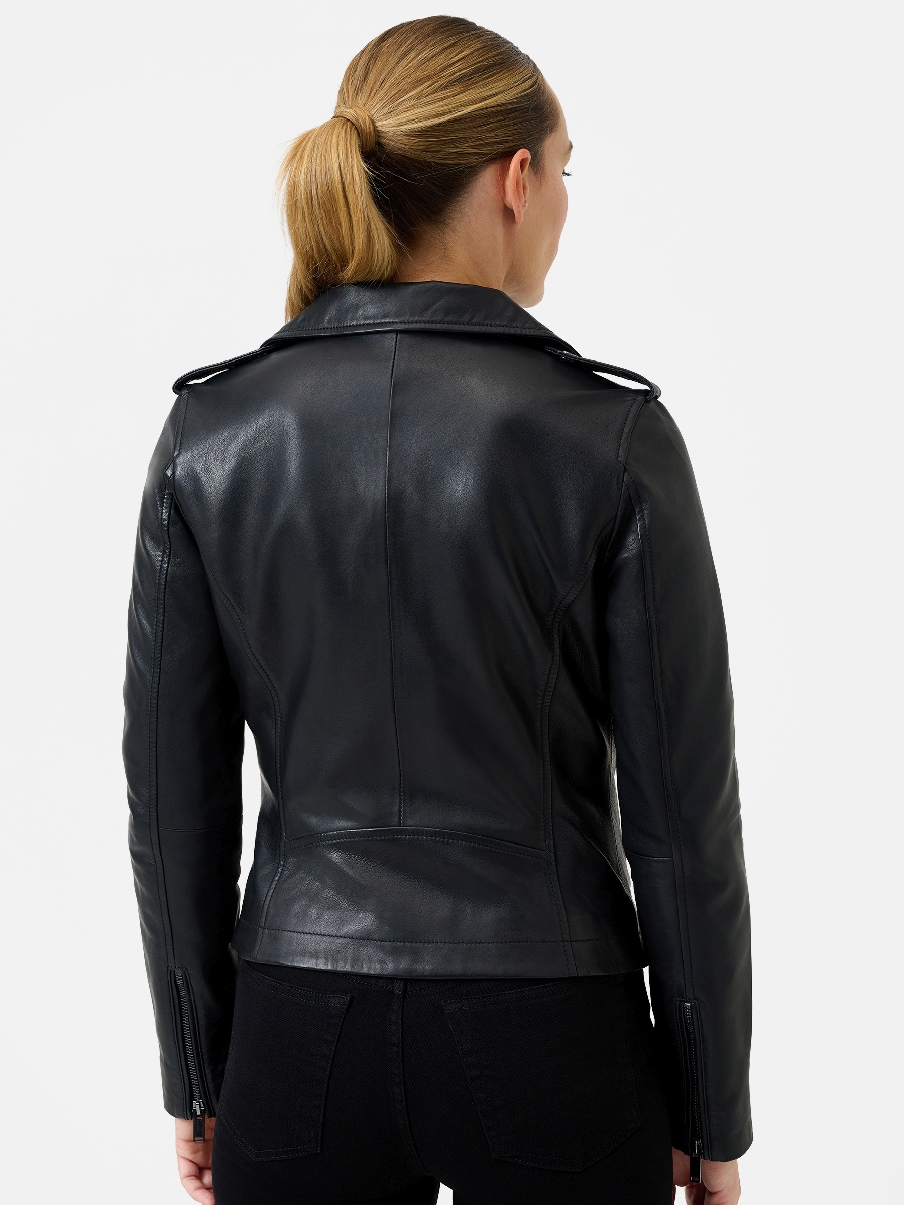 RICANO Bikerjacke »Lederjacke Leandra« ohne Kapuze Handgefertigt aus echtem Leder