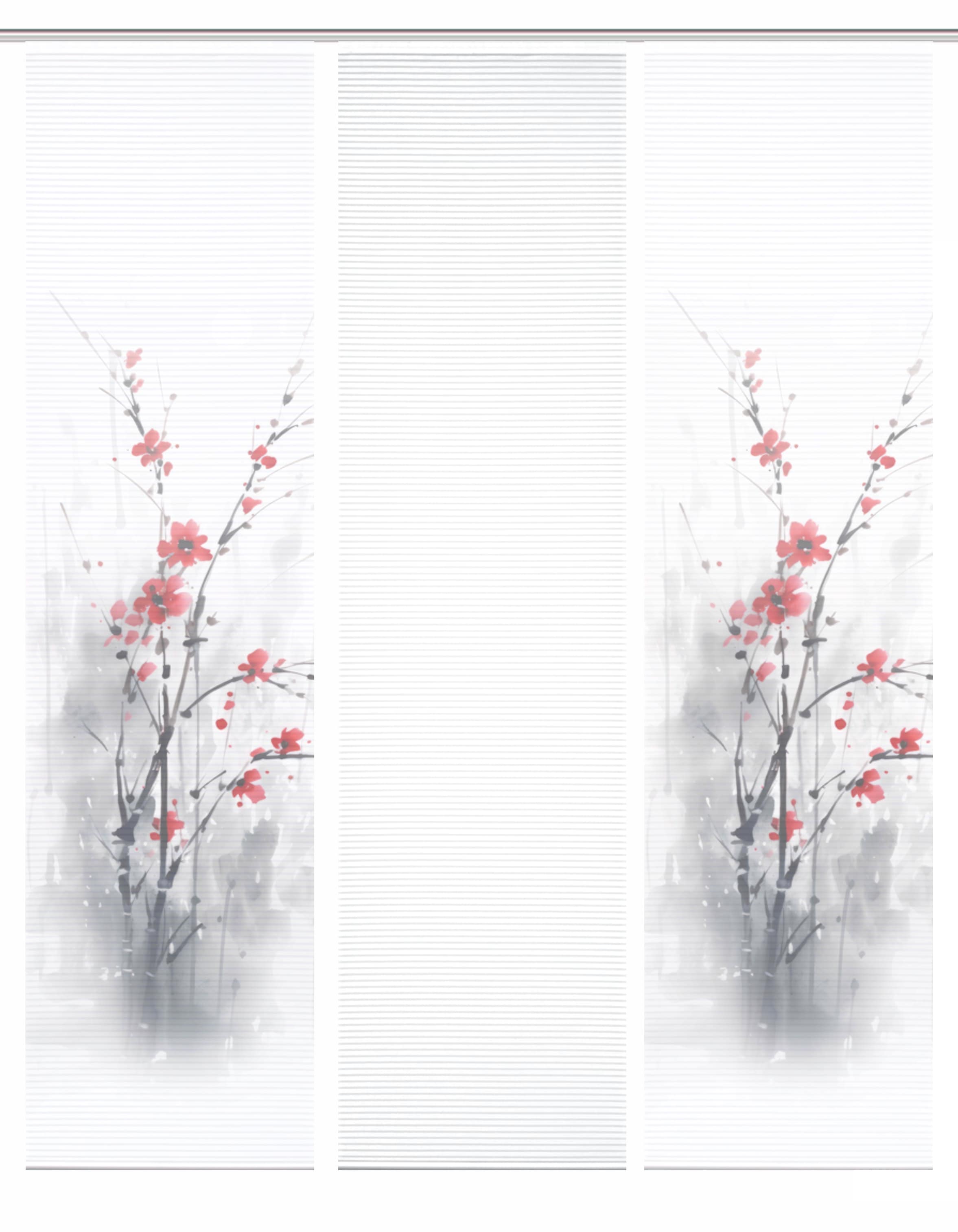 HOME in green Schiebegardine »BELMIRA« Paneelwagen 3 Stk. tlg. SET DIGITALDRUCK,BAMBUSOPTIK RECYCELT