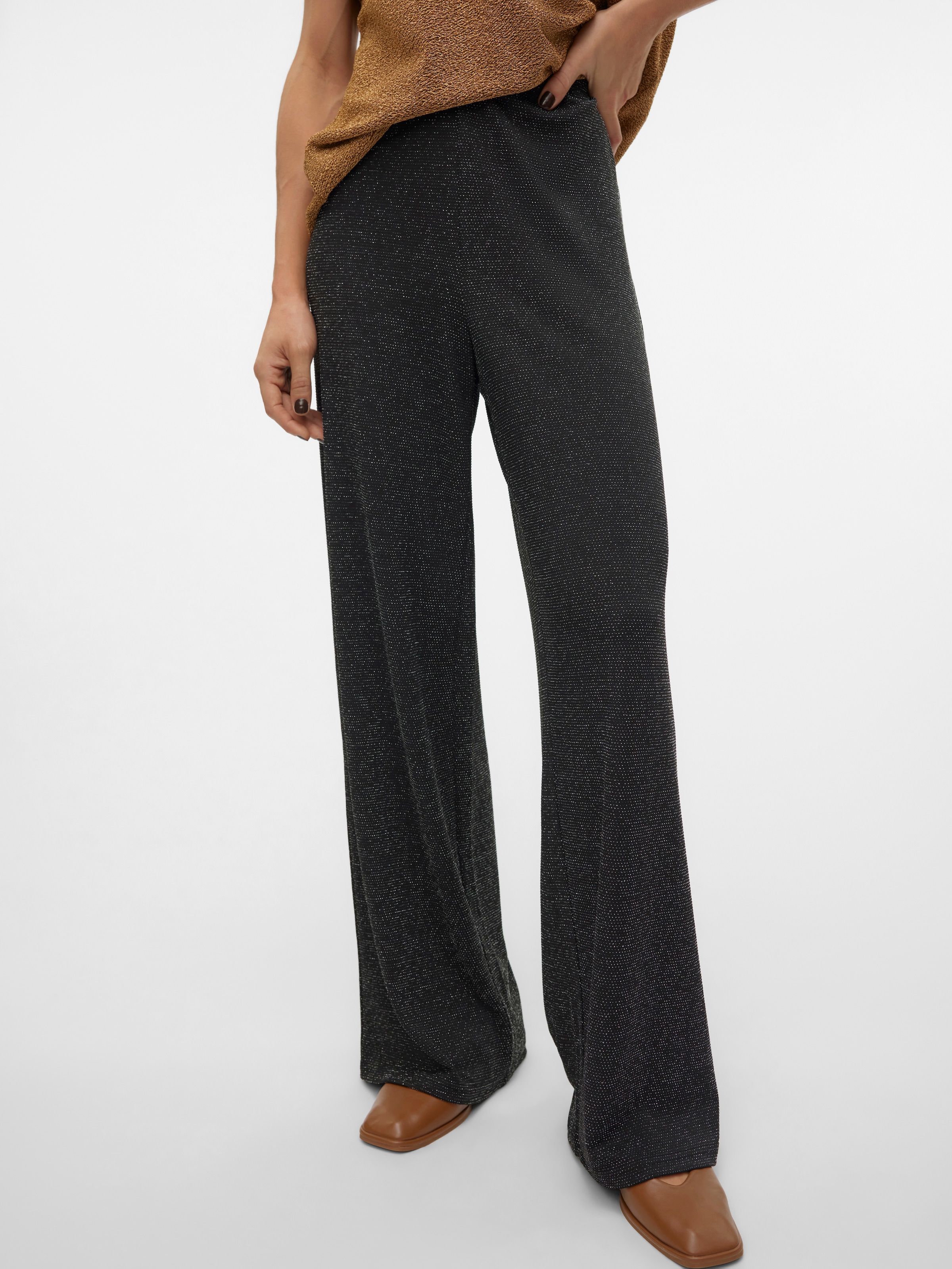 Vero Moda Schlupfhose »VMKANVA NW GLITTER WIDE PANT JRS«, mit Glitzereffekt
