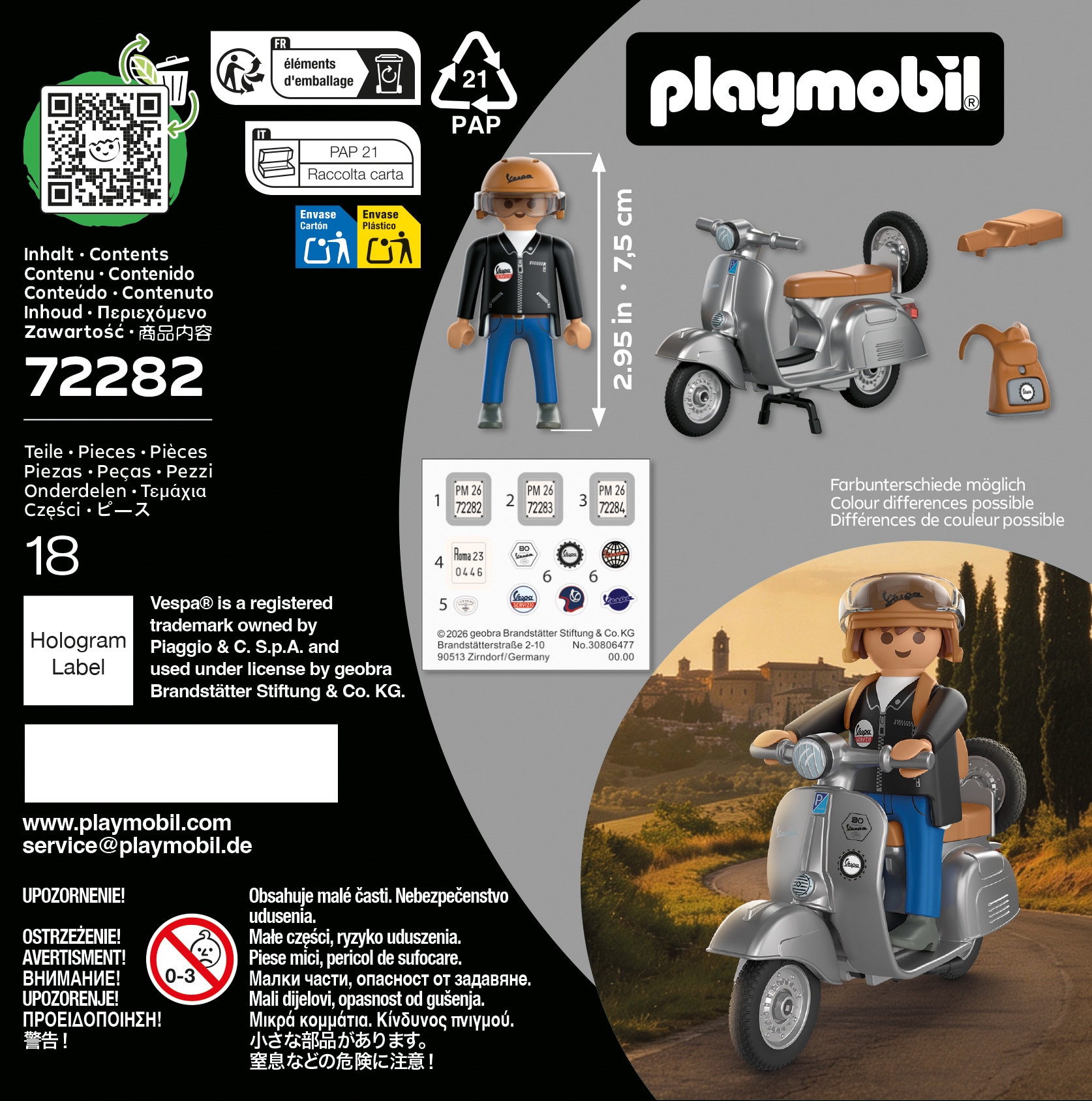 Playmobil® Konstruktions-Spielset »80 Jahre Vespa: Original Style (72282), Vespa« Made in Europe