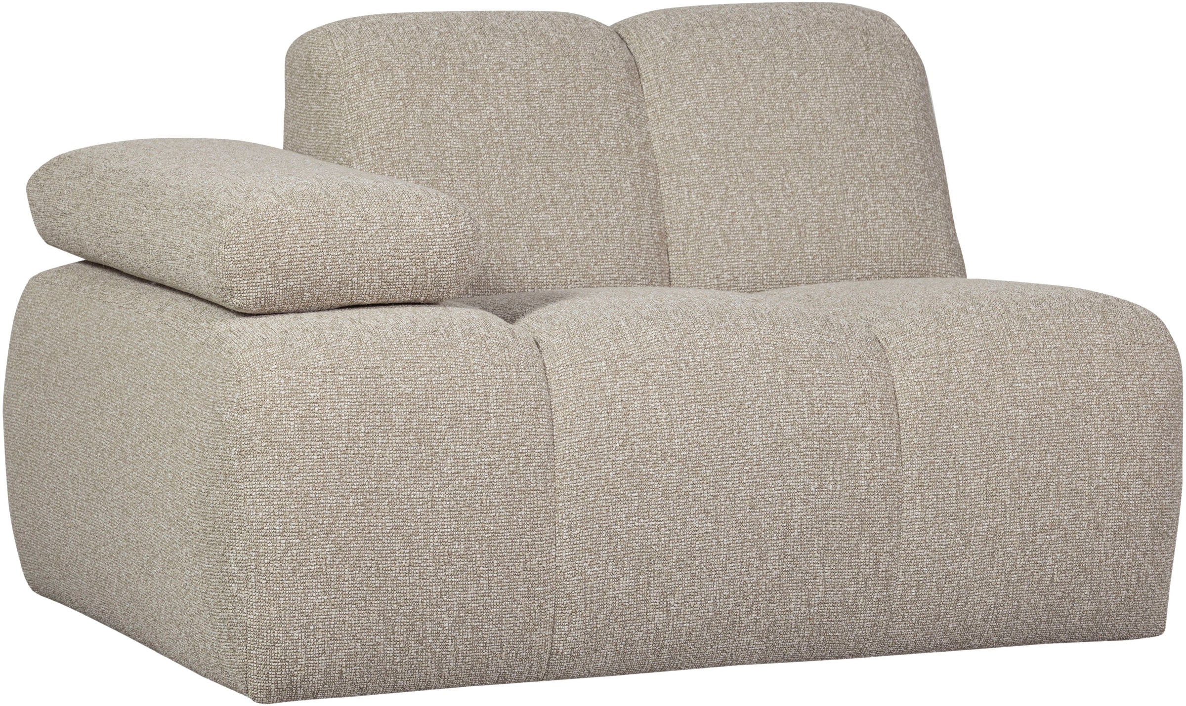 WOOOD Sofaelement »Mojo Bouclé-Bezug mit verstellbarer Armlehne B 124 x D 97 x H 74 cm« Maximale Verschleißfestigkeit, Tragkraft 120 kg, montiert geliefert