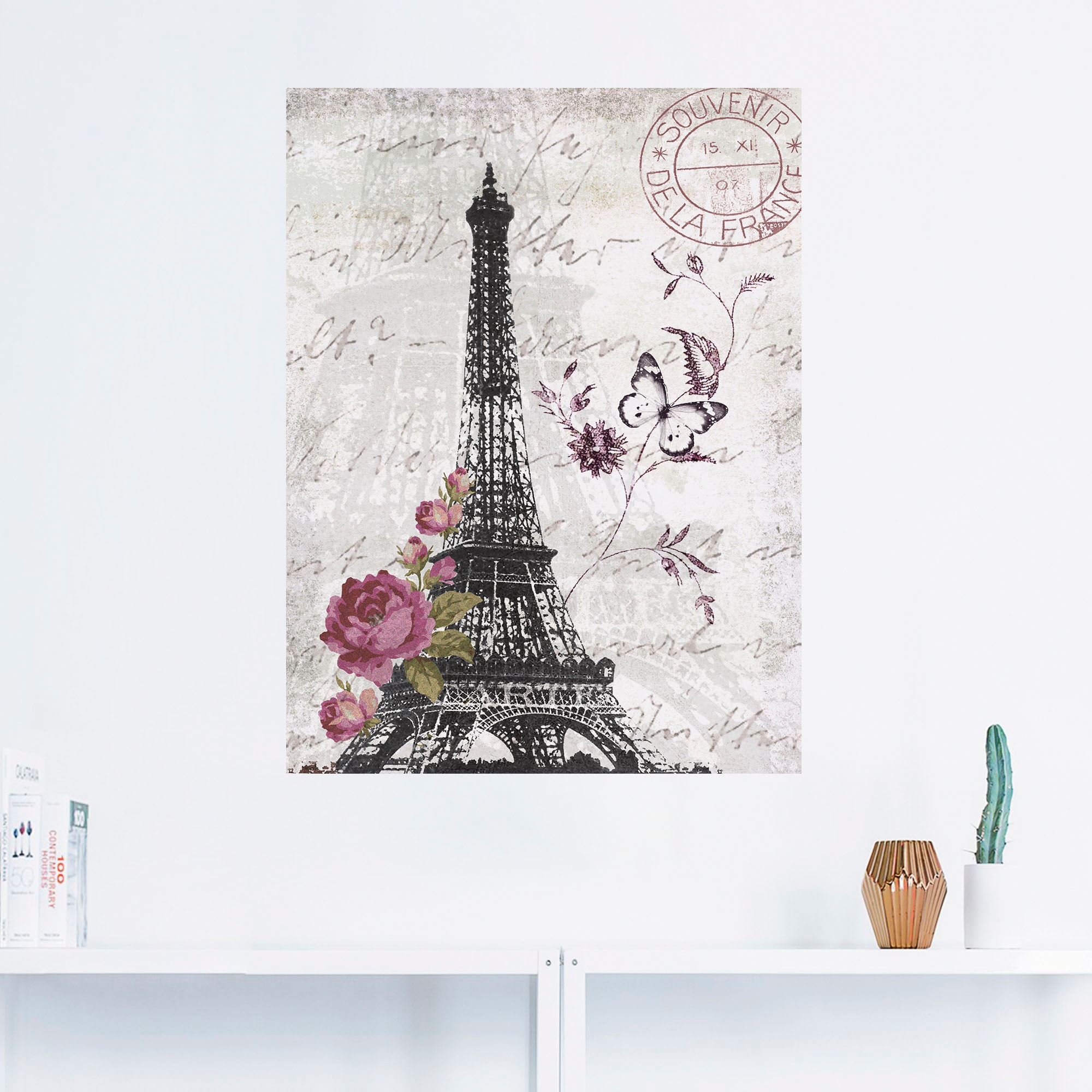 Artland Wandbild »Eiffelturm Grafik«, Bilder von Europa, (1 St.), als Alubild, Outdoorbild, Leinwandbild, Poster, Wandaufkleber