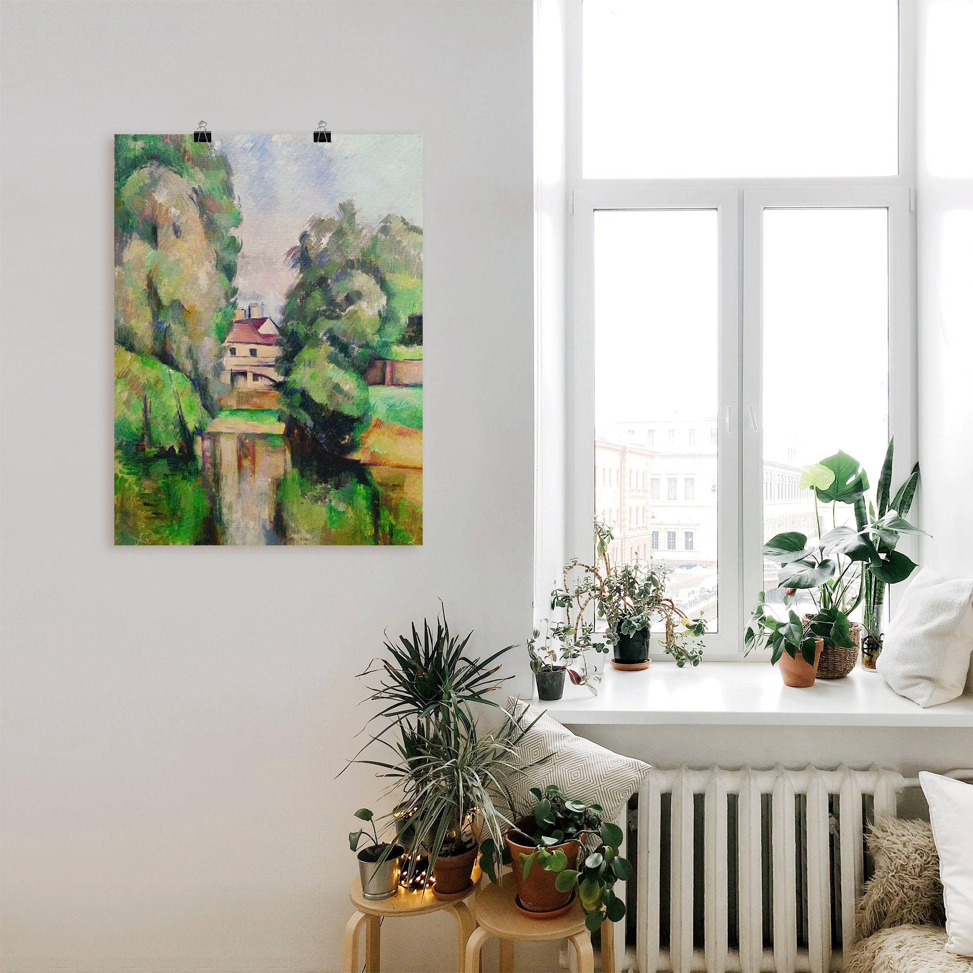 Artland Wandbild »Villa am Ufer«, Gewässer, (1 St.), in vielen Größen & Produktarten -Leinwandbild, Poster, Wandaufkleber / Wandtattoo auch für Badezimmer geeignet