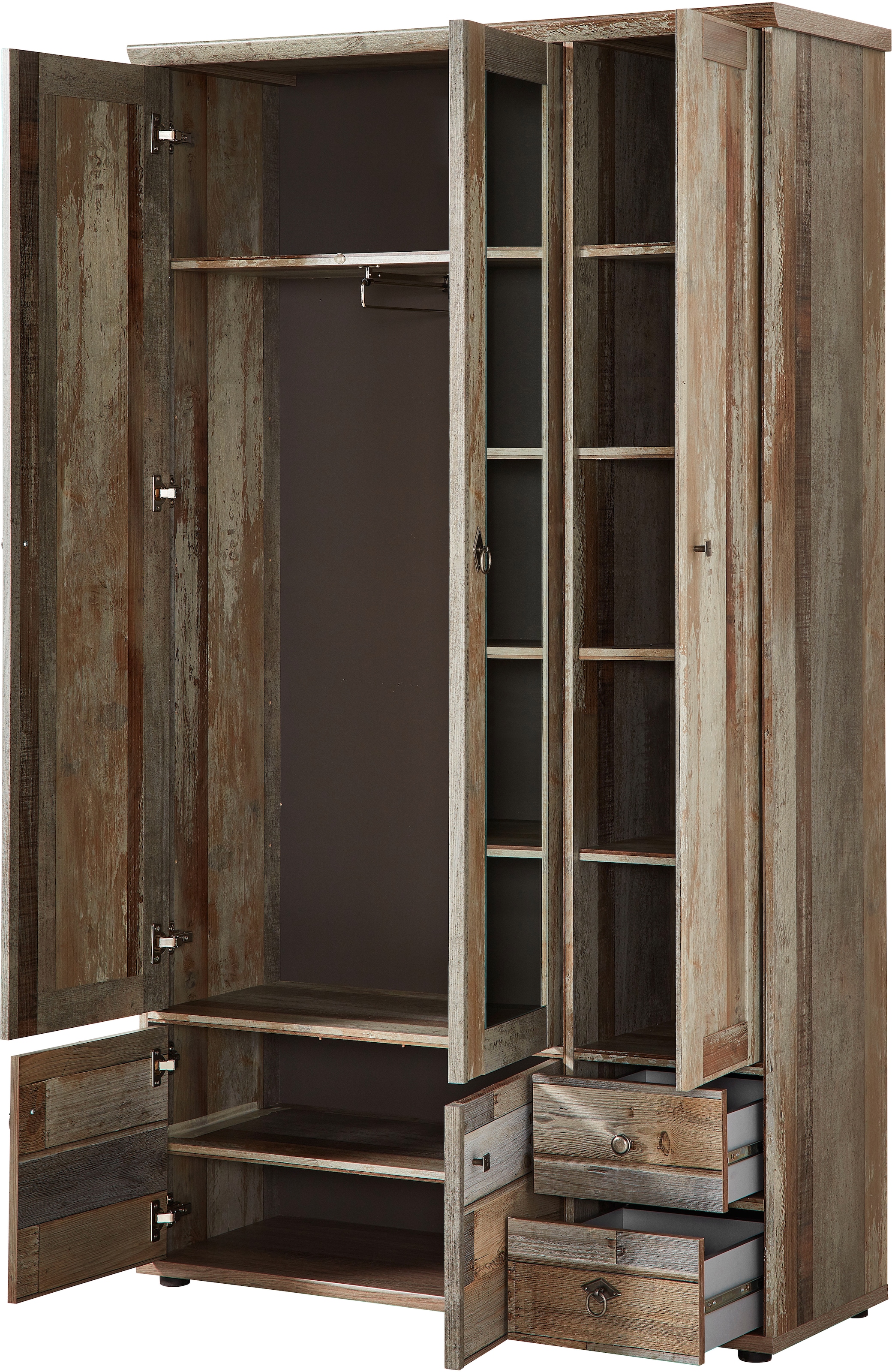 Innostyle Garderobenschrank »BONANZA, TOPSELLER!« Garderobenschrank, OTTOs Choice, 1 Stk. tlg. 5 türig, 5 Fächer, Kleiderstange, Spiegel, Schübe, Softclose