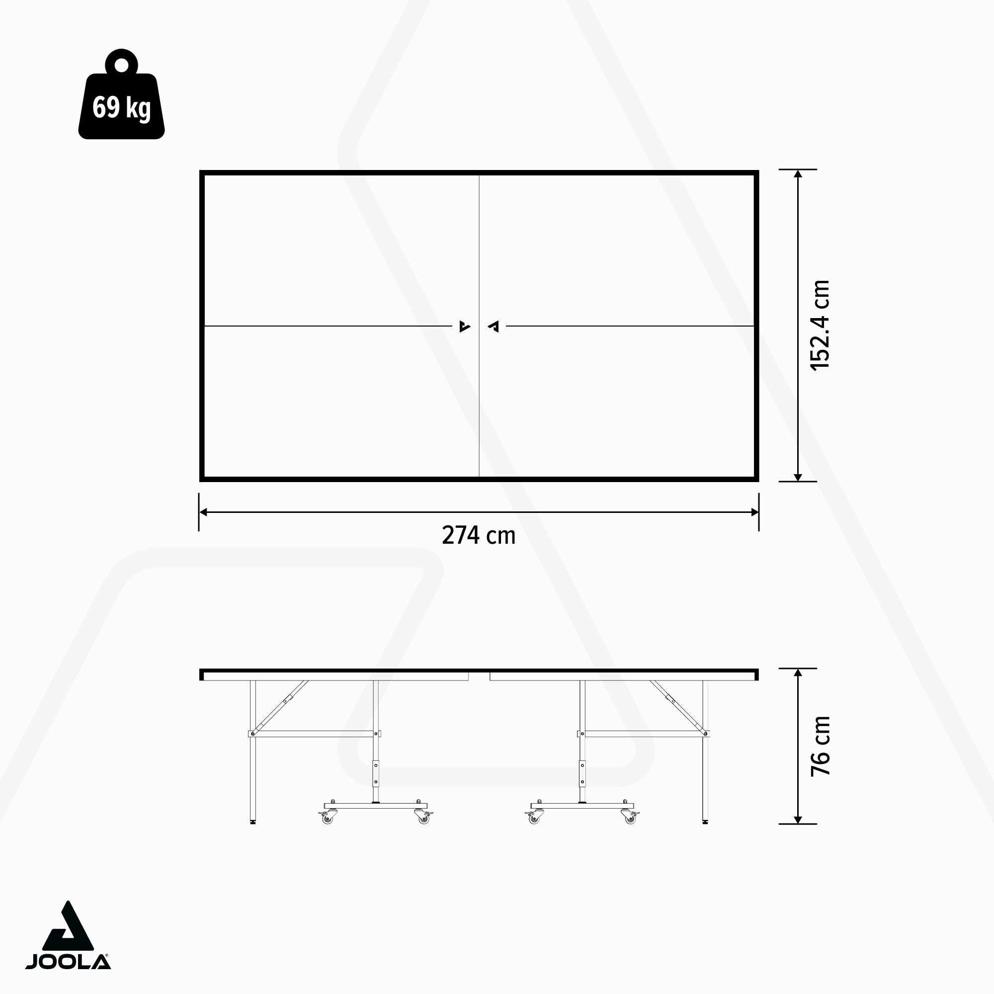 Joola Tischtennisplatte »Inside 15« Indoor Tischtennistisch - klappbares Untergestell, inkl. Netz