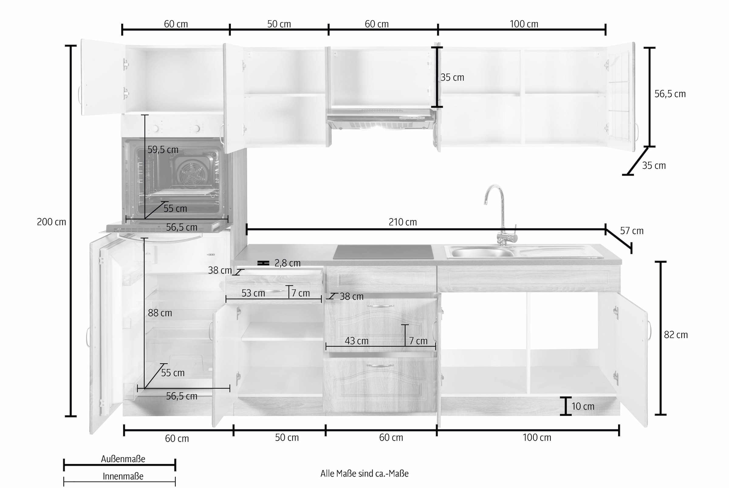 Küchen wiho E-Geräten, mit »Linz«, cm OTTO Breite 270 Küchenzeile bei