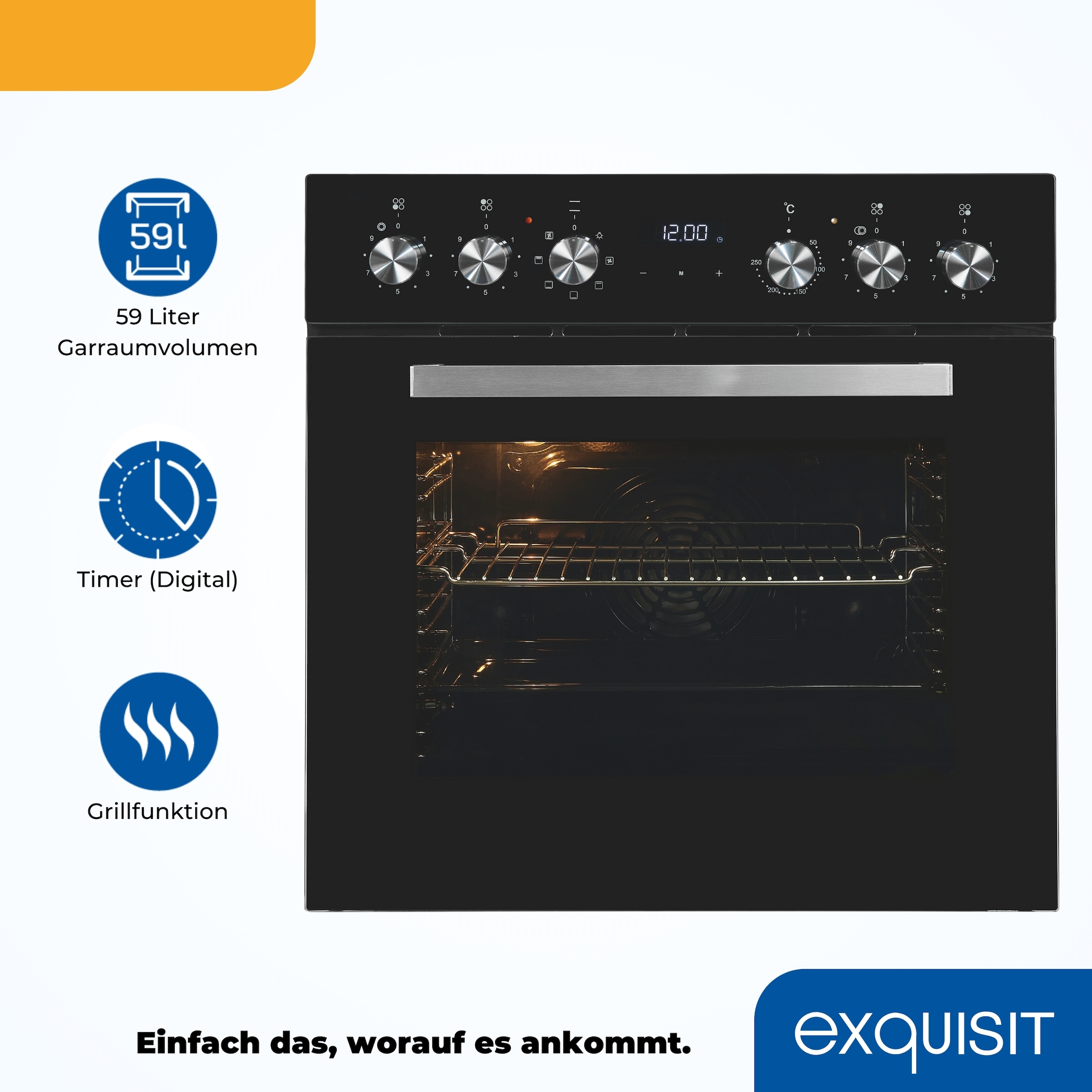 exquisit Elektro-Herd-Set »EHE157-UBZ-020 schwarz«