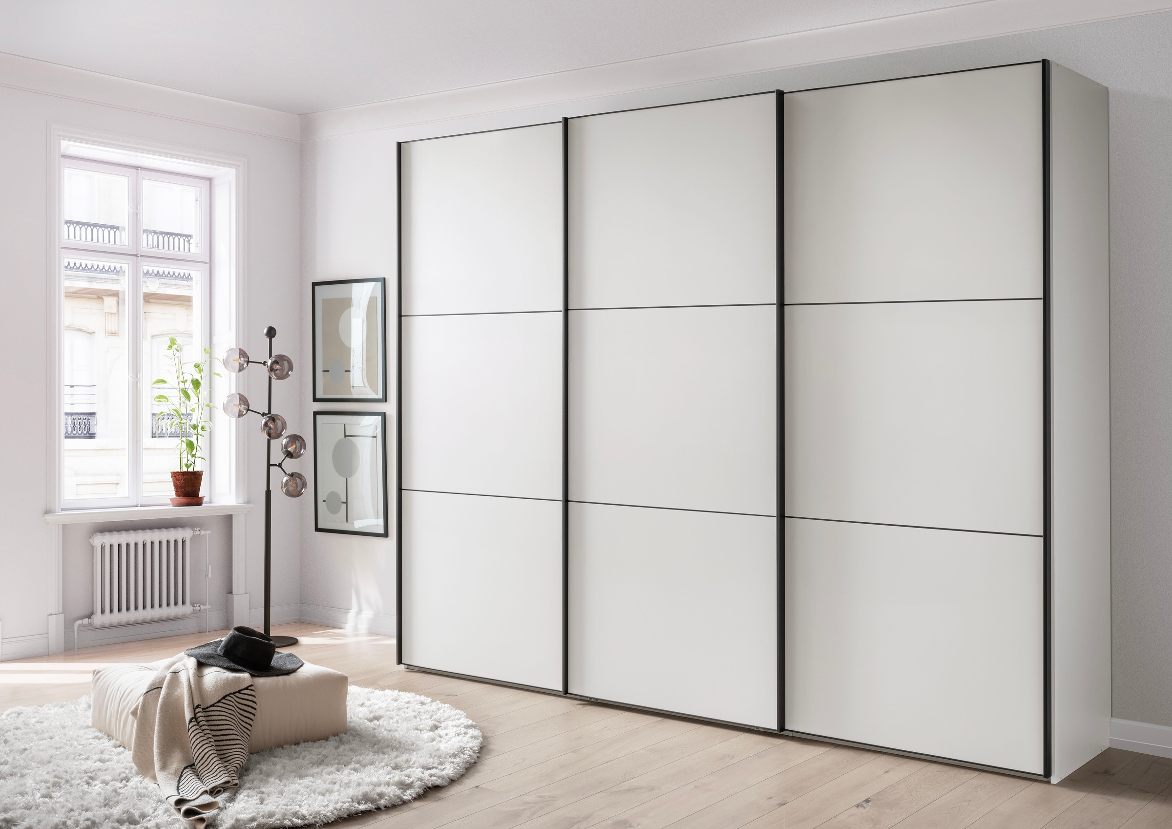 WIEMANN Schwebetürenschrank »Phoenix, Made in Germany, modernes Design, Highlight, Blickfang« Viele Farbkombinationen, in 4 Breiten und in 2 Höhen erhältlich,  maximaler Staurraum, inkl.Einlegeböden, Wäscheböden u. Dämpfer