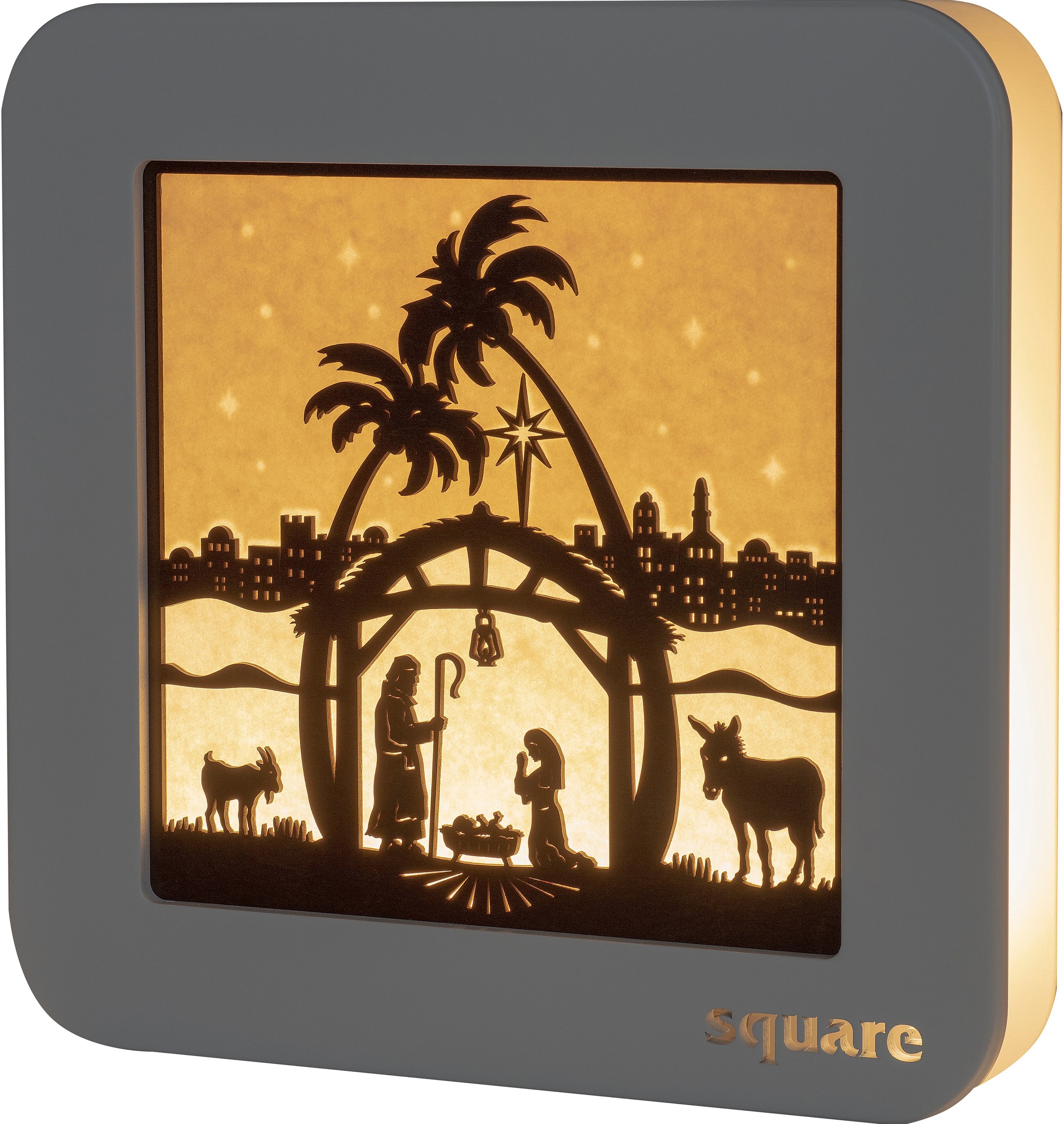 Weigla LED-Bild »Square - Standbild Christi Geburt«, (1 St.), mit Timer