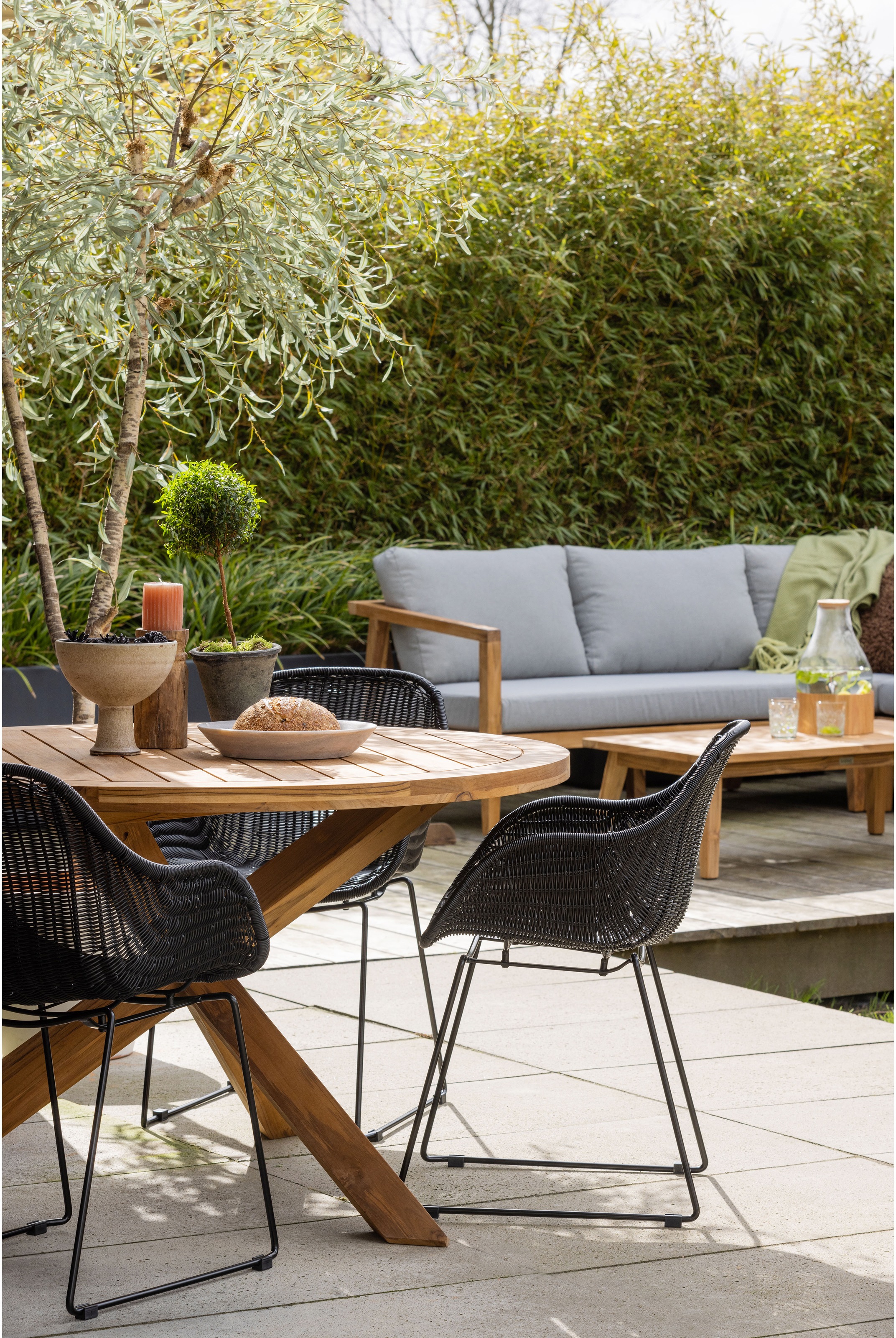 WOOOD Sitzgruppe »LUCCA LOUNGESET GARTEN TEAK INKL. KISSEN« 3 tlg. tlg.