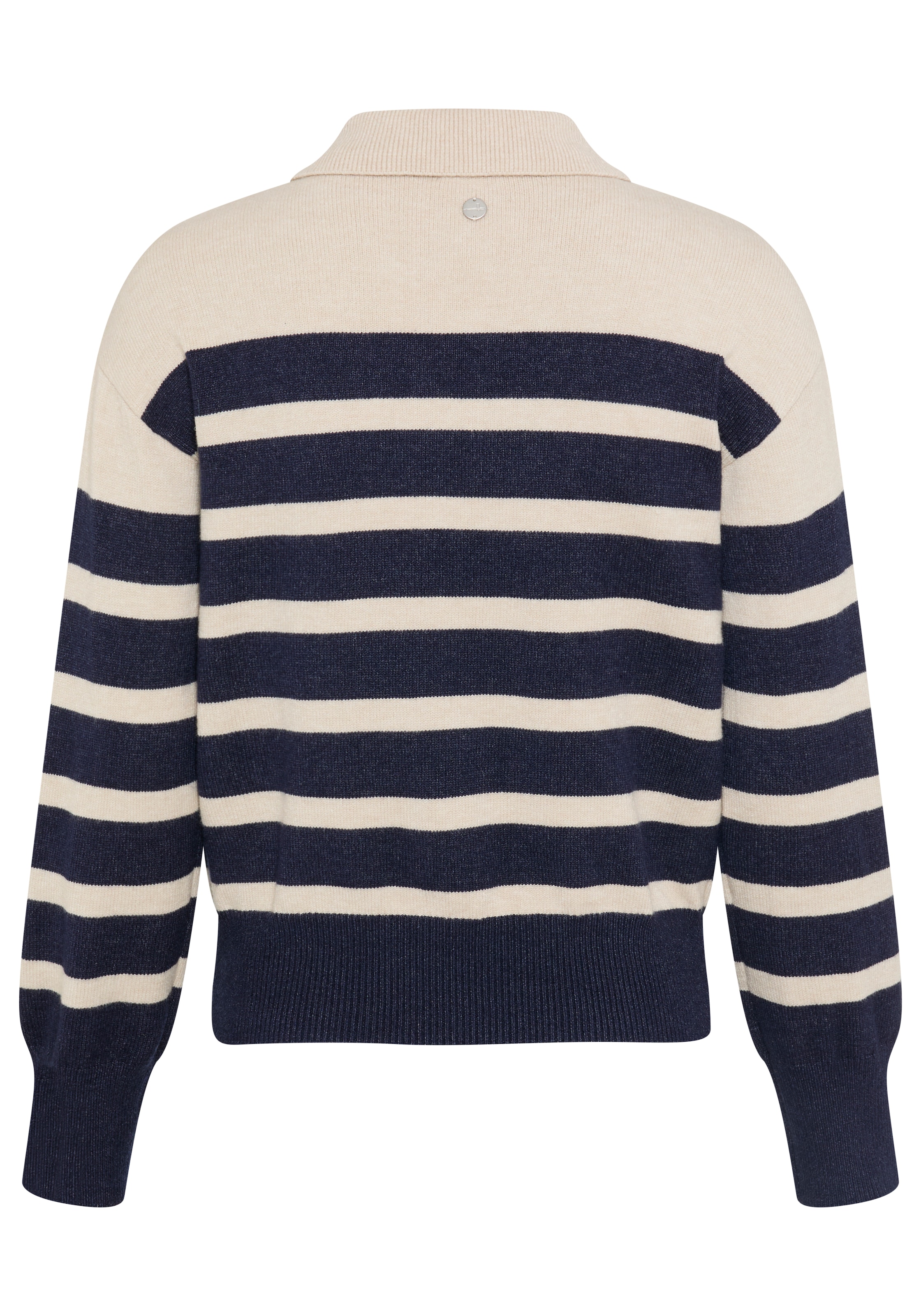 Tamaris Polokragenpullover »mit Polokragen, in elastischer Strickqualität« mit Streifen-Design