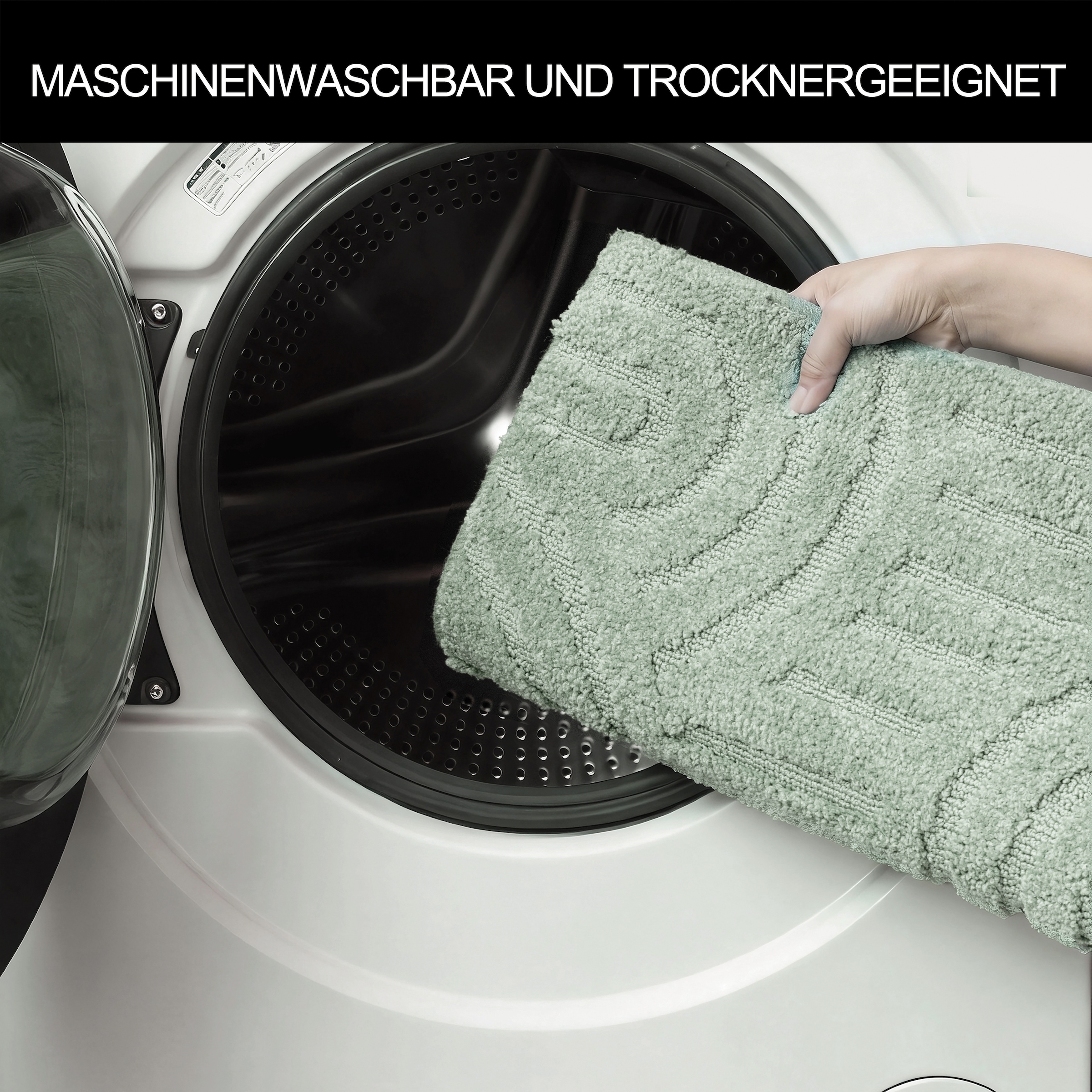 OTTO home Badematte »Regona Scandi, Badvorleger, Badezimmer Teppich, Duschvorleger« Höhe 10 mm rutschhemmend beschichtet strapazierfähig Badteppich, Uni Farben, Hoch-Tief-Effekt, modernes Muster, Zen