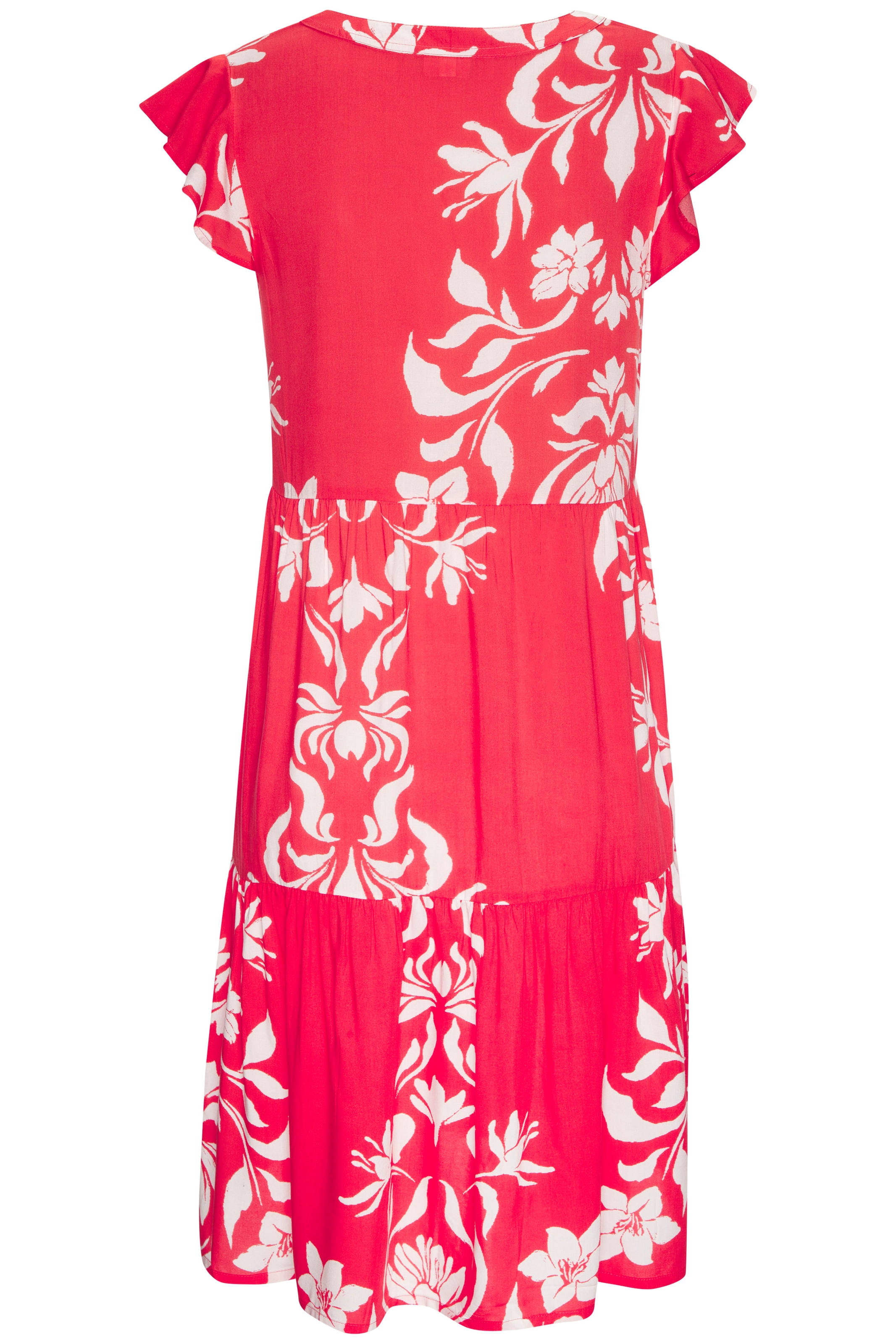 LASCANA Sommerkleid mit Blumenprint und süßen Flügelärmeln, Sommerkleid, Strandkleid
