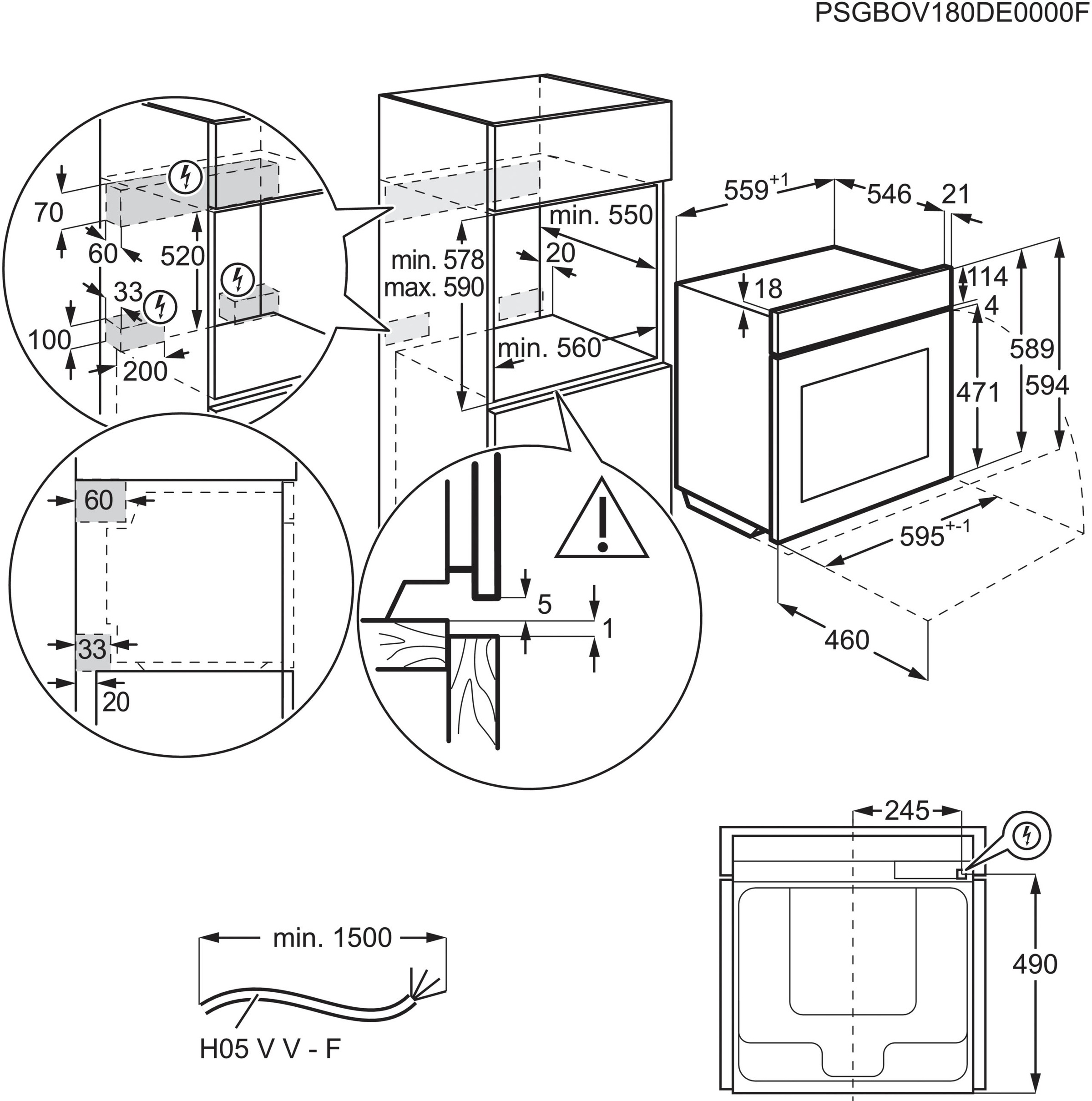AEG Induktions Herd-Set »EPE55526BM 940321398«, Pyrolyse-Selbstreinigung