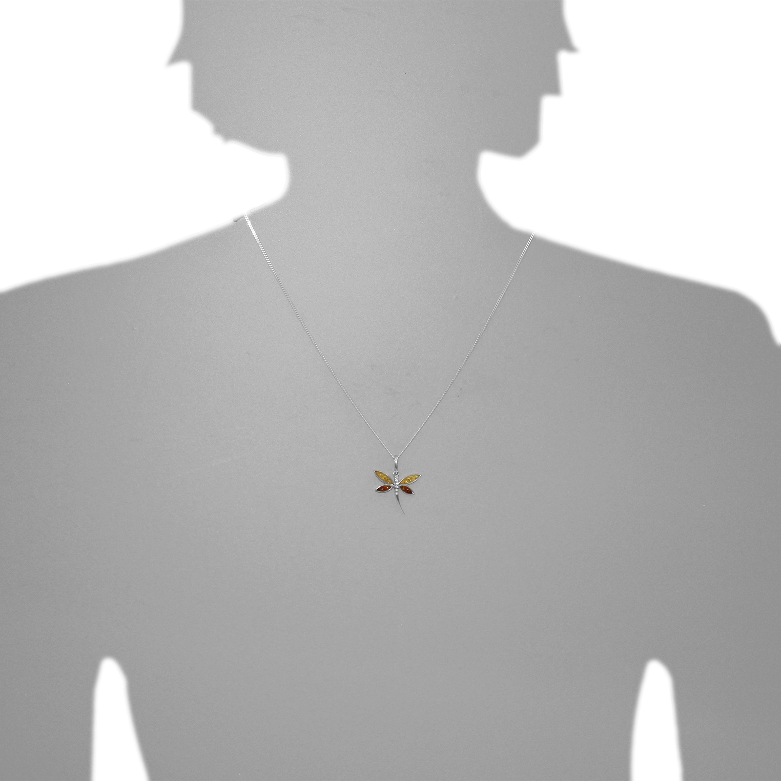 OSTSEE-SCHMUCK Kettenanhänger »- Libelle - Silber 925/000 - Bernstein&Schmuckstein«