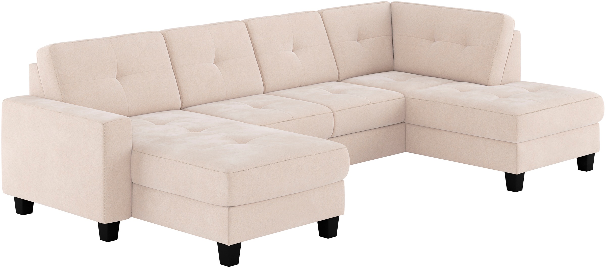 Places of Style Wohnlandschaft »Varese«, Kreuznaht in beige
