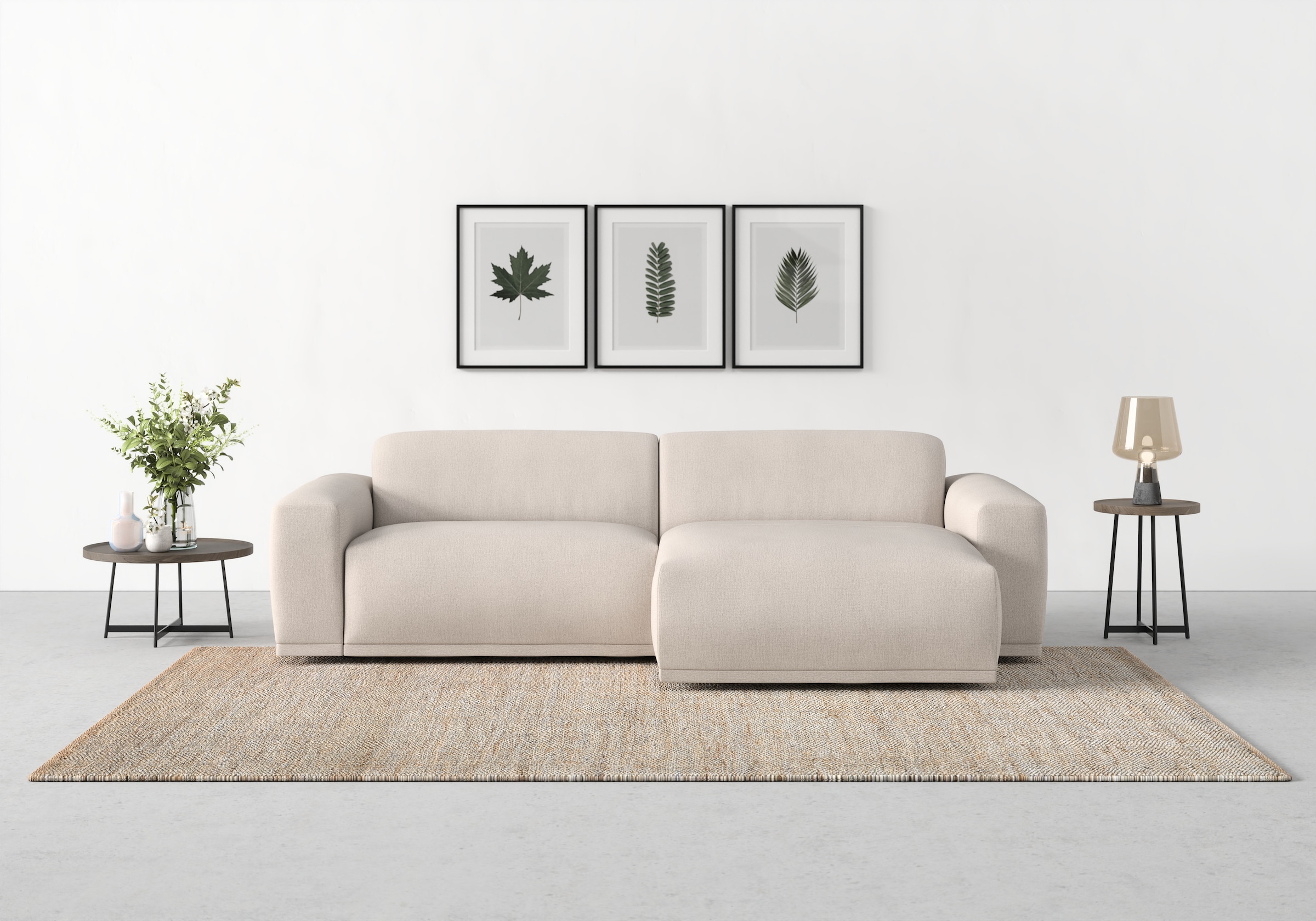 TRENDMANUFAKTUR Ecksofa »Braga, mit hochwertigem Kaltschaum, L-Form, in Cord erhältlich«, (2 St.), modernes Sofa, Couch mit hohem Sitzkomfort, 255/72/160 cm (B/H/T)