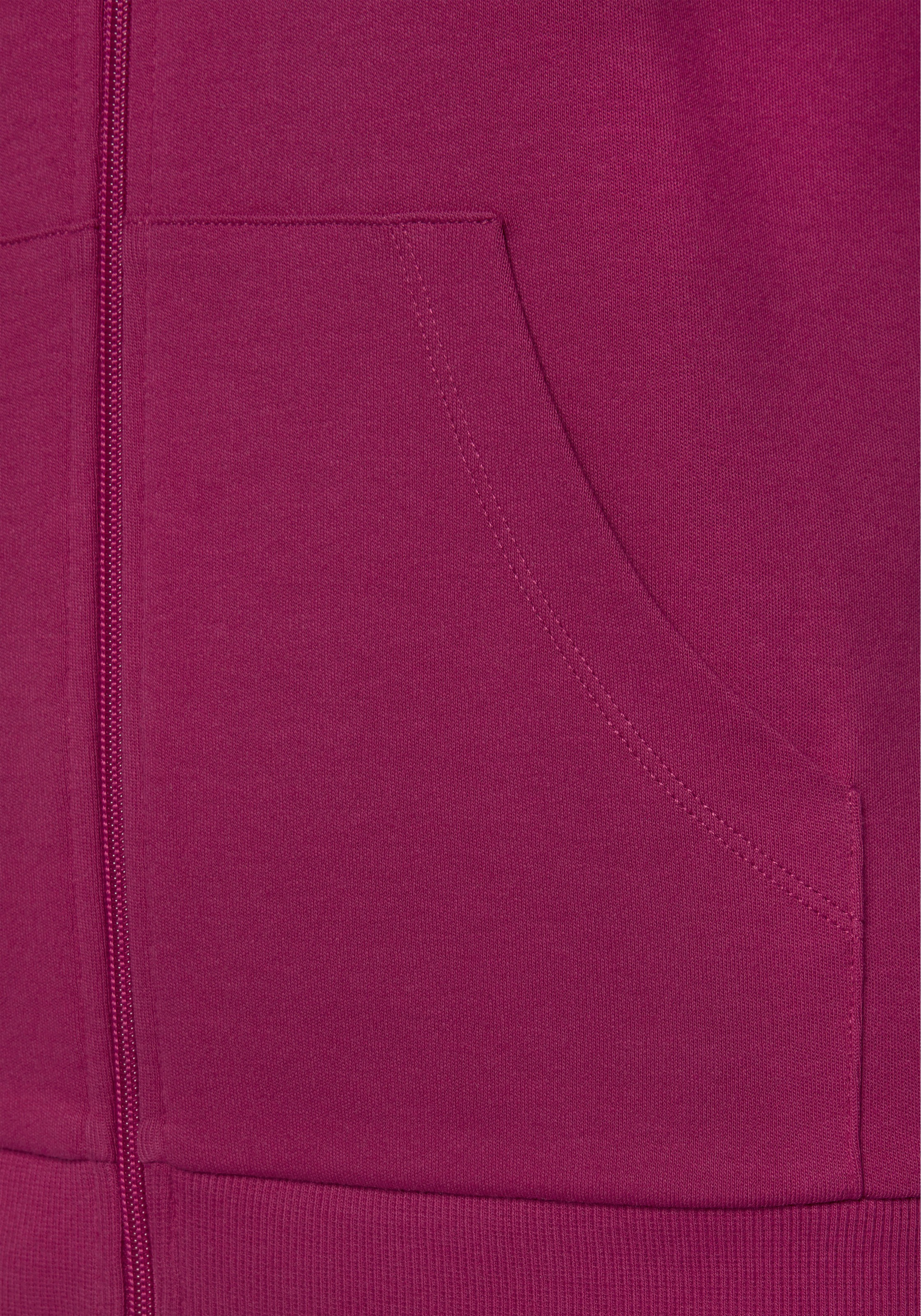 Bench. Loungewear Sweatjacke, mit Logostickerei am Stehkragen, Loungewear, Loungeanzug
