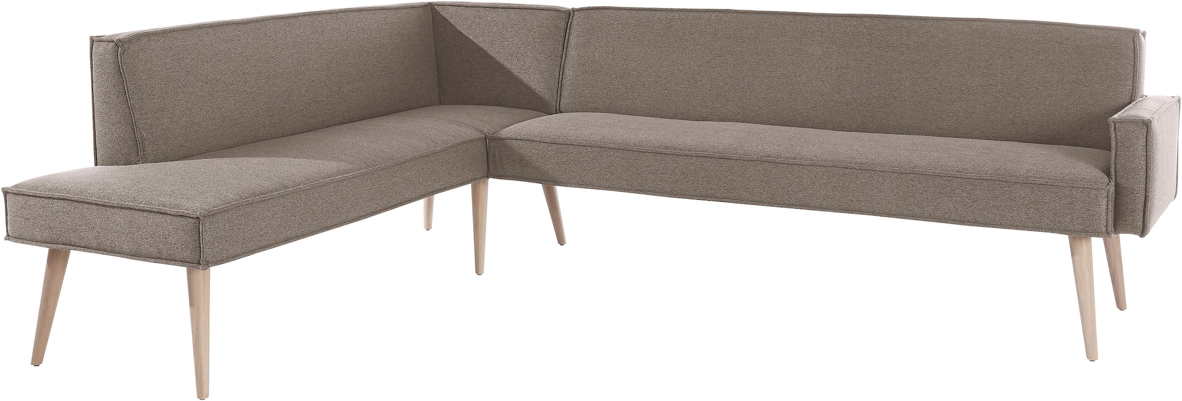 exxpo - sofa fashion Eckbank »Lungo, moderne Kedernaht, bequem und elegant, hoher Holzfuß« hochwertige Detailverarbeitung, frei im Raum stellbar