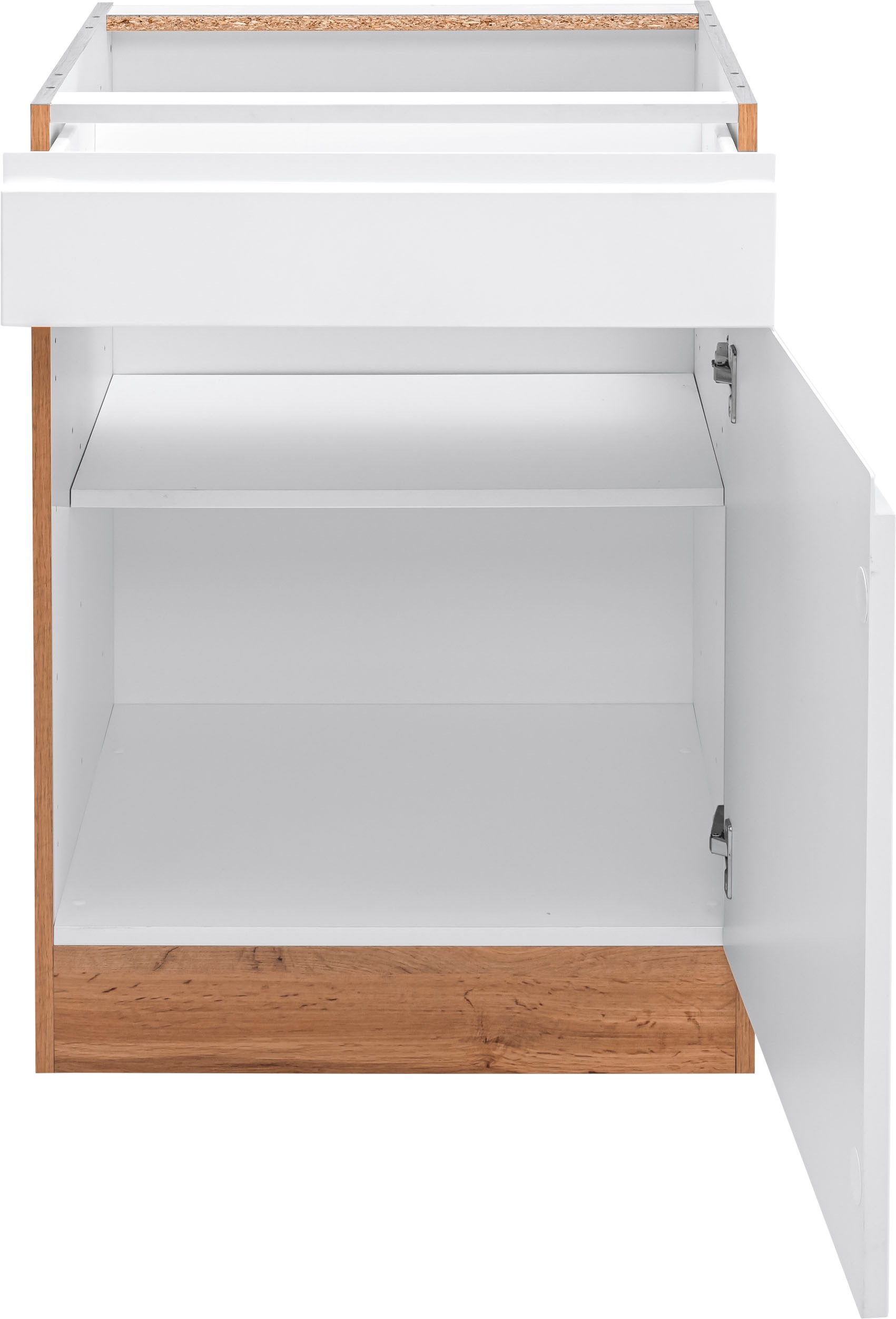 KOCHSTATION Unterschrank »KS-Bruneck« >>Bruneck<< 60 cm breit, für viel Stauraum, hochwertige MDF-Fronten