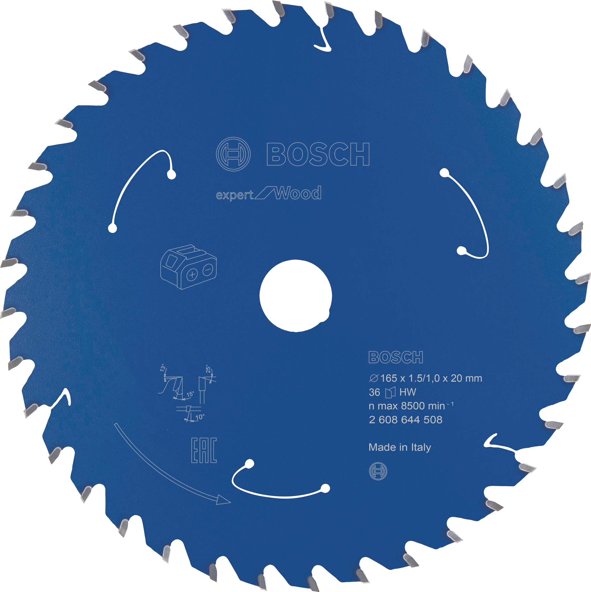 Bosch Professional Kreissägeblatt »Expert for Wood«, für Akkusägen, 165 x 1,5/1 x 20, 36 Zähne