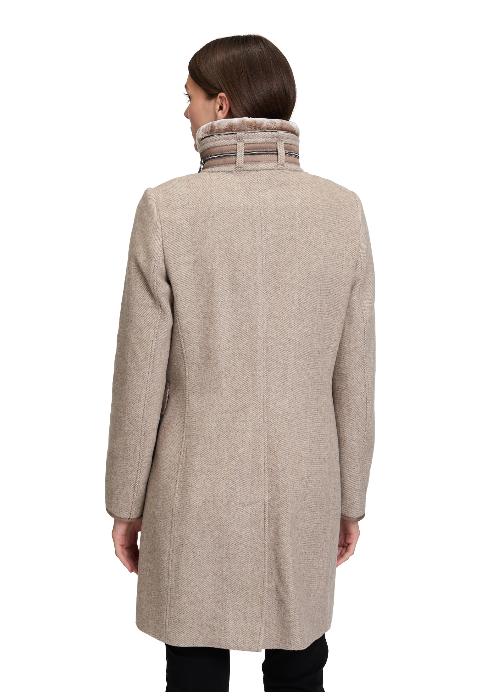 Gil Bret Wollmantel mit Wolle, Stehkragen und Knopfleiste