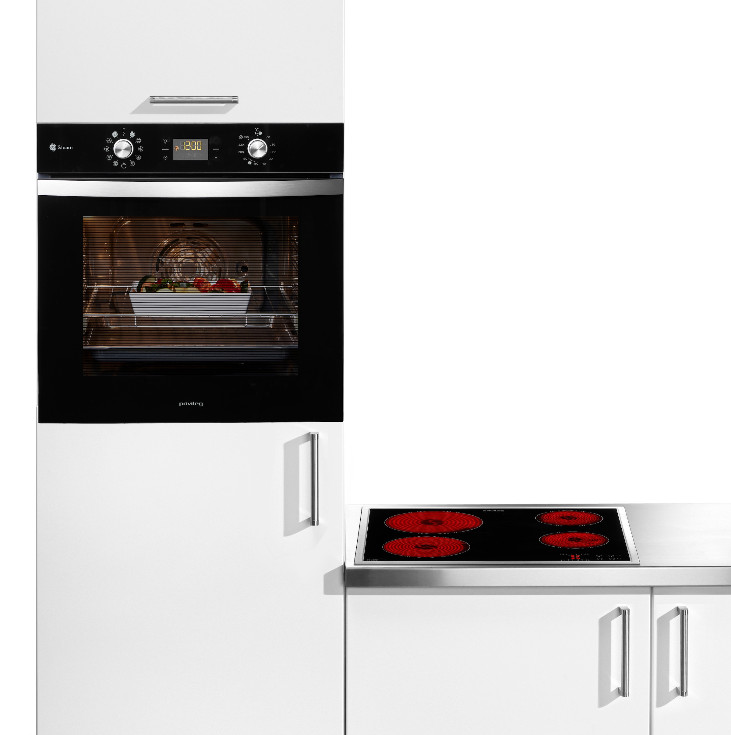 Privileg Backofen-Set »PBWK3 JH8S BLG«, mit 1-fach-Teleskopauszug, Hydrolyse