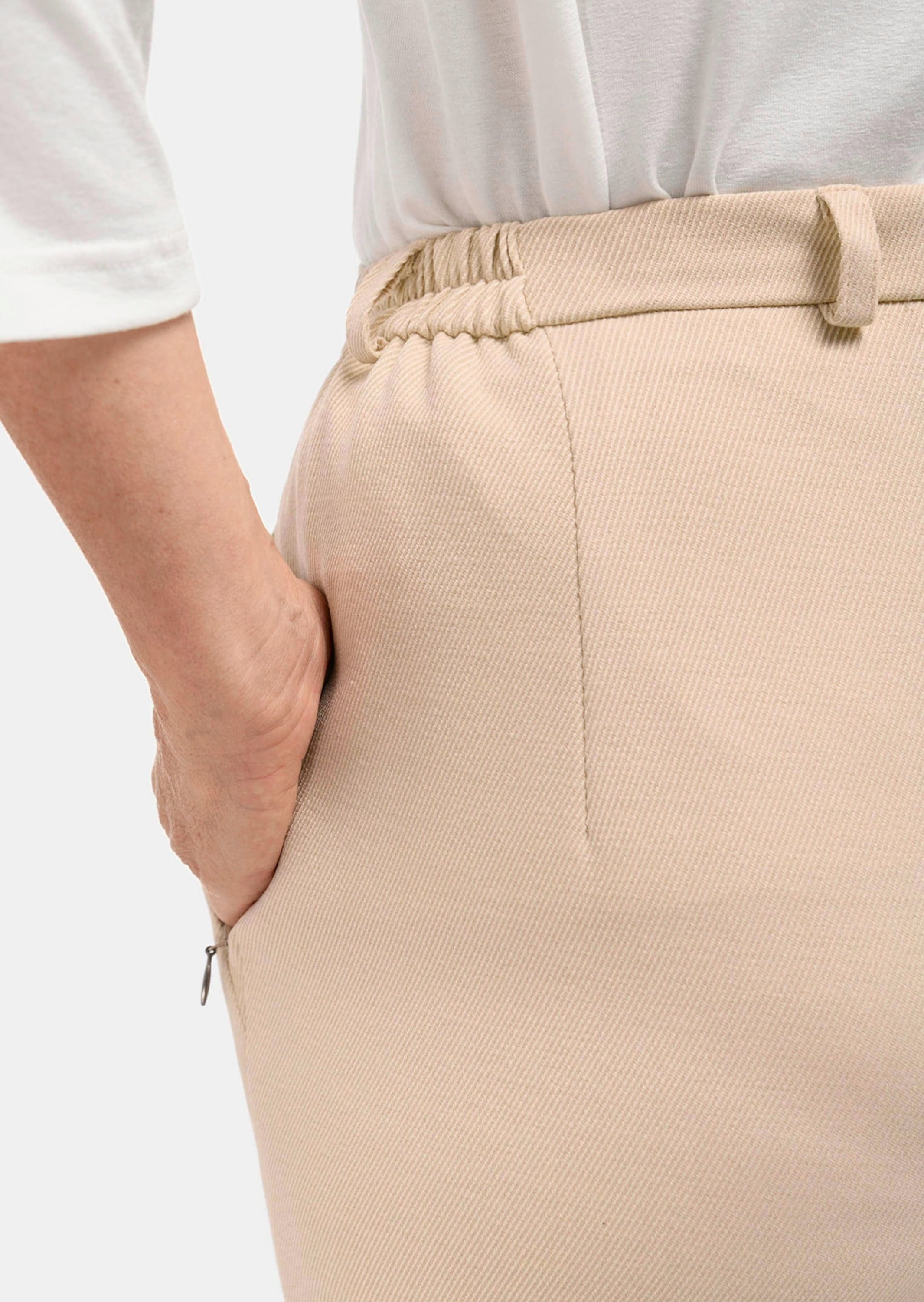 GOLDNER Stoffhose »Kurzgröße Hose Anna mit Rippenstruktur«
