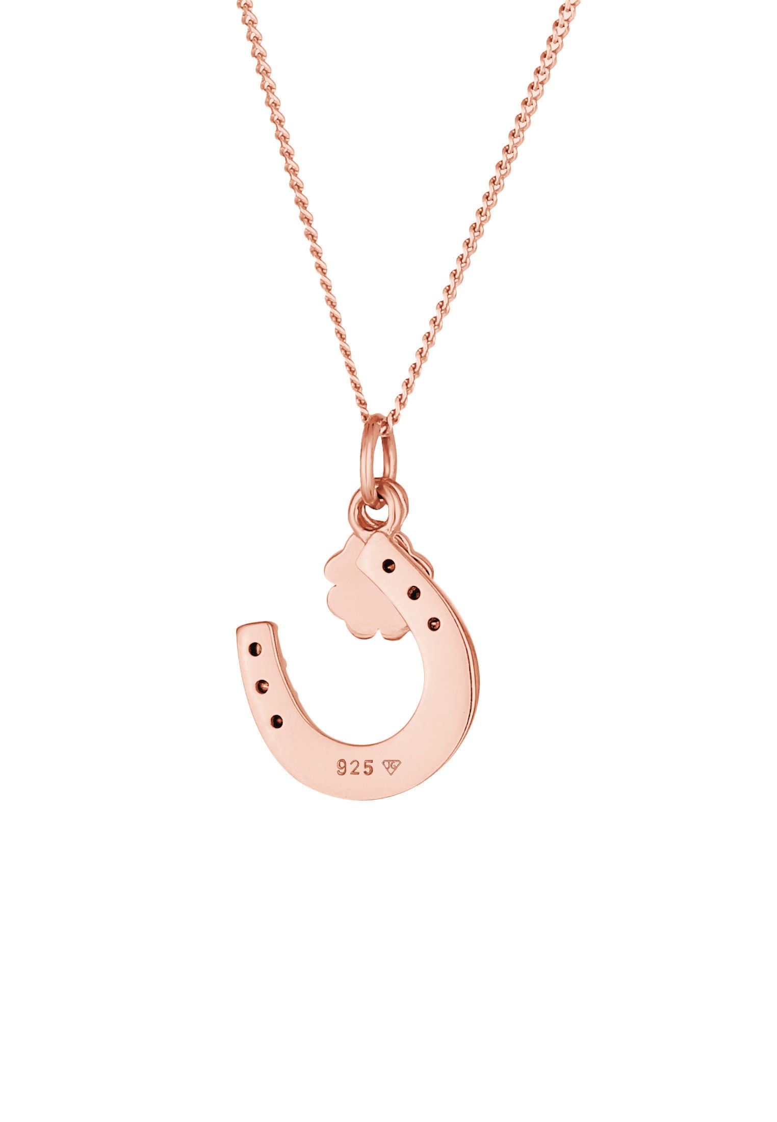 Elli Silberkette »Halskette Hufeisen Kleeblatt 925 Silber, mit Kristallen von Swarovski®«