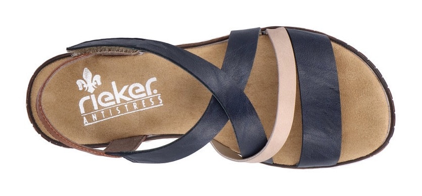 Rieker Riemchensandale, Sommerschuh, Sandalette, Keilabsatz, mit Klettriemchen