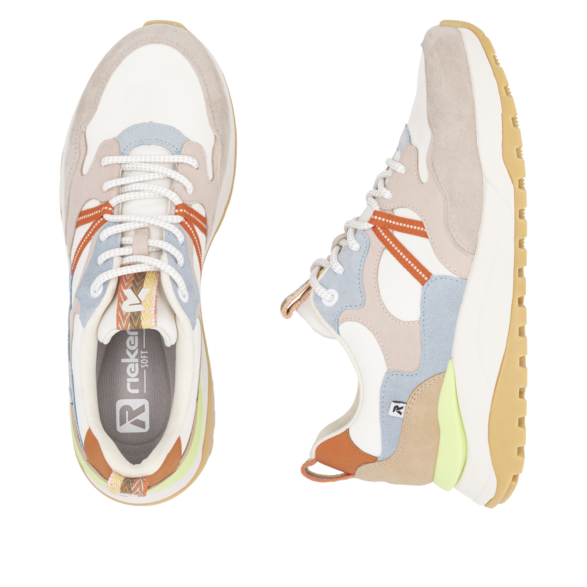 RIEKER Sport Keilsneaker »Bel Air«, Freizeitschuh, Halbschuh, Schnürschuh mit herausnehmbarem Fußbett