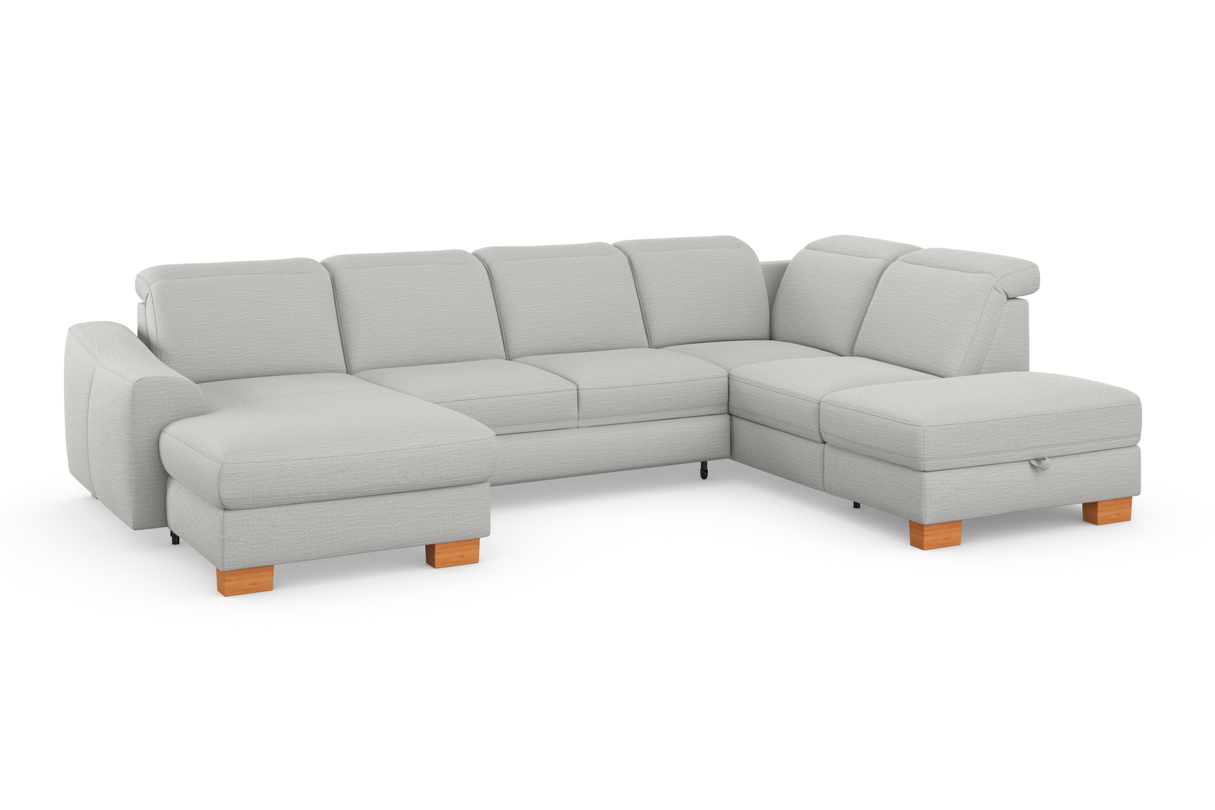 sit&more Wohnlandschaft »Dundee U-Form«, mit Federkern und Massivholzfüßen, wahlweise mit Kopfteilverstellung