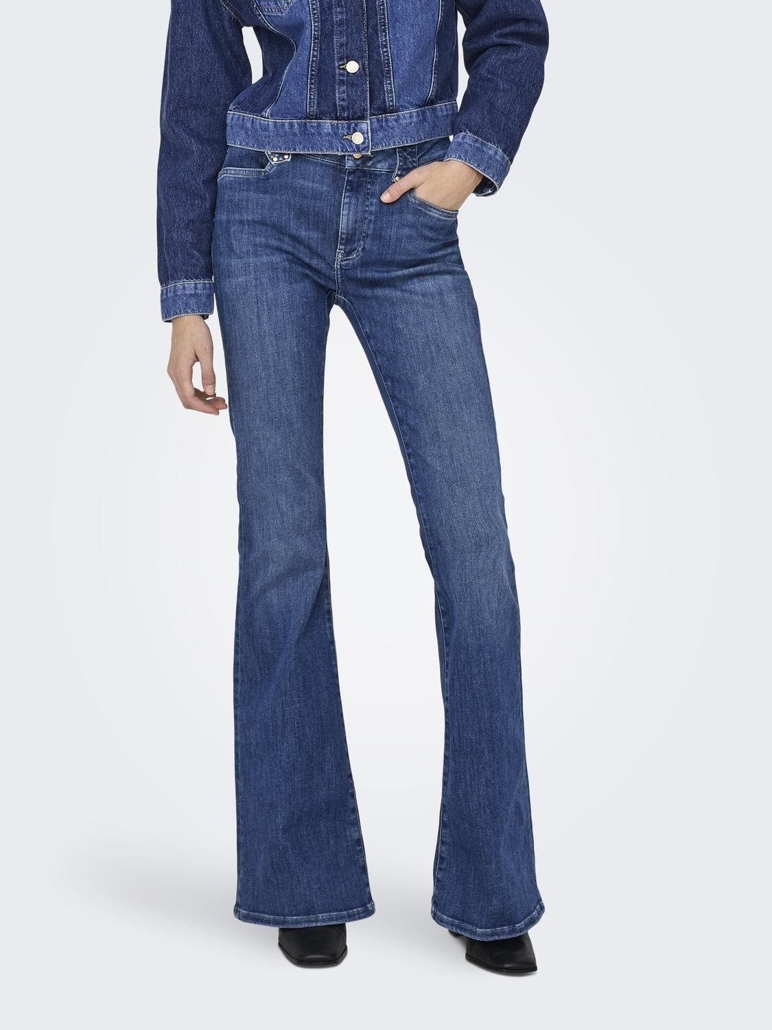 Bootcut-Jeans »ONLCHERYL MW RETRO FLARED CUTLINE DNM FG«