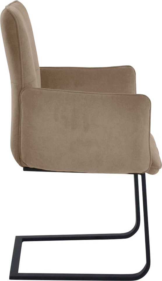 K+W Komfort & Wohnen Freischwinger »6502« () Freischwinger mit Armlehnen, Flachstahlkufe in schwarz